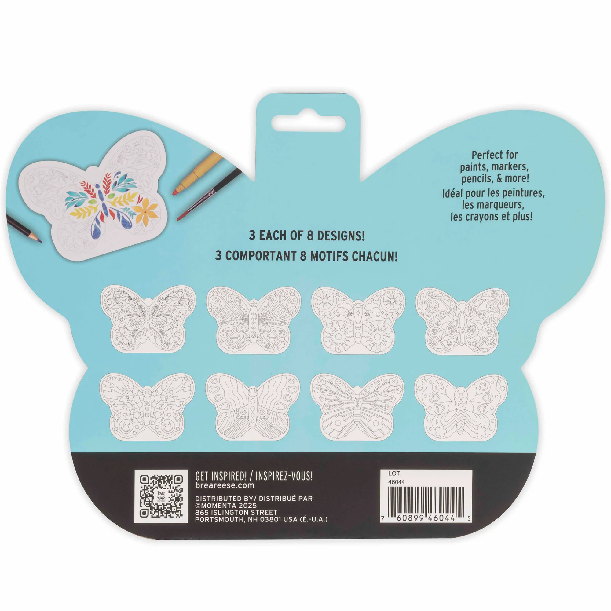 Mixed Media Coloring Pad: Butterfly - 24 Sheets, 8 Designs - Image 2