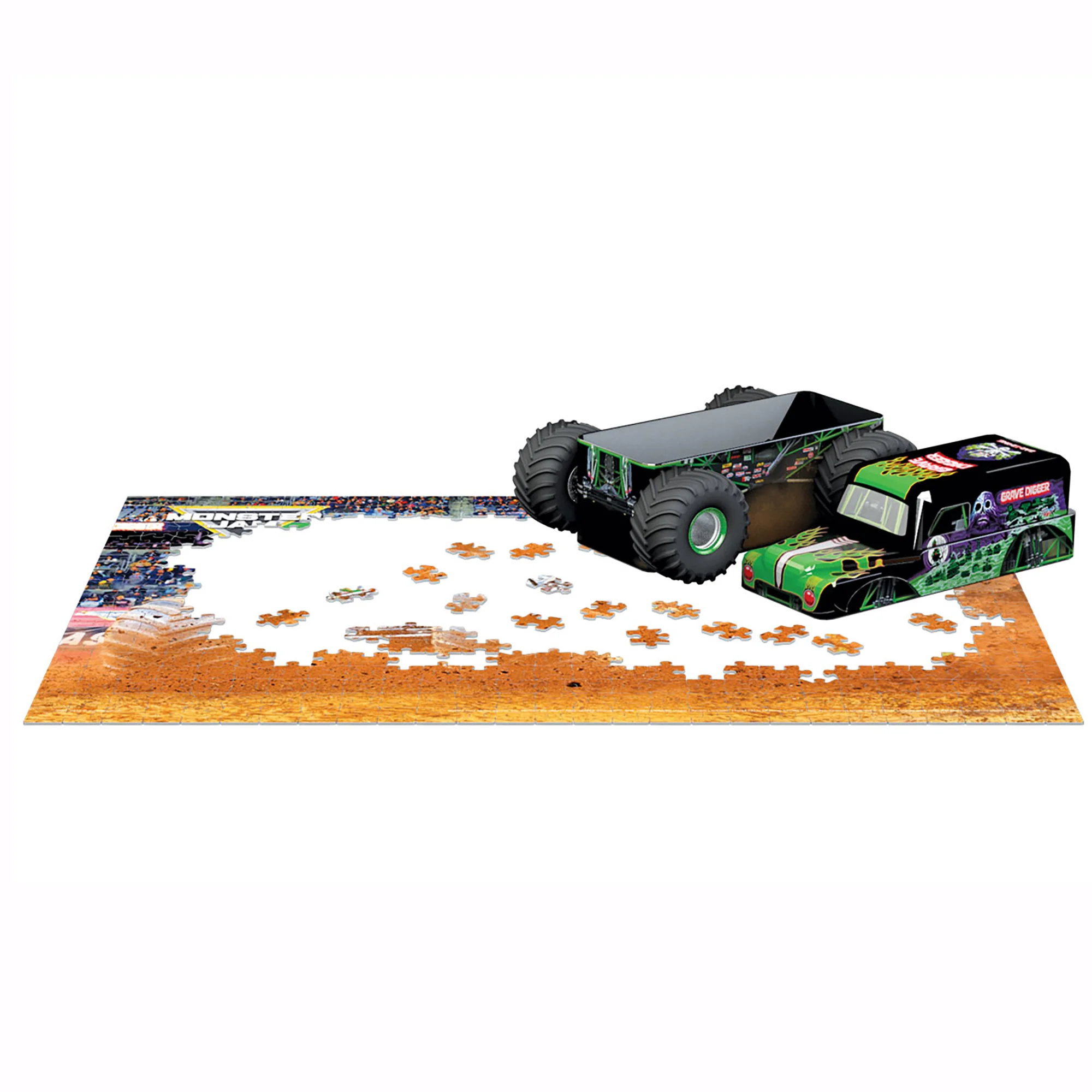 Monster Jam Grave Digger 550pc Jigsaw Puzzle in Collectible Tin - Image 2