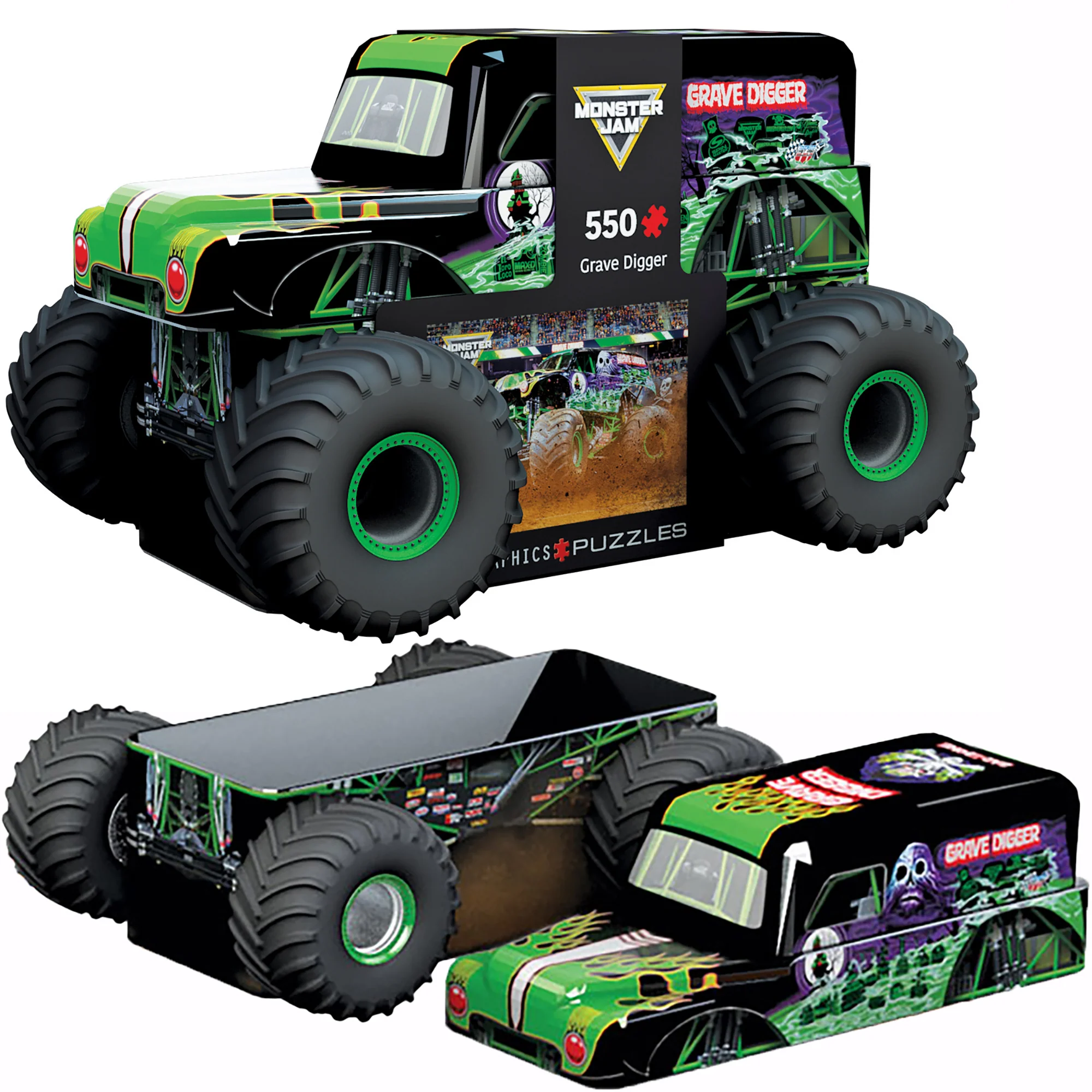 Monster Jam Grave Digger 550pc Jigsaw Puzzle in Collectible Tin - Image 5