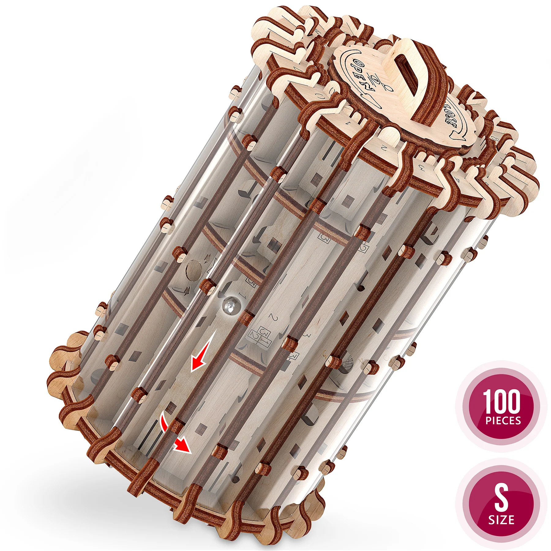 Mr.PLAYWOOD 3D Wooden Labyrinth STEM Puzzle - Cryptex Inspired - Image 3