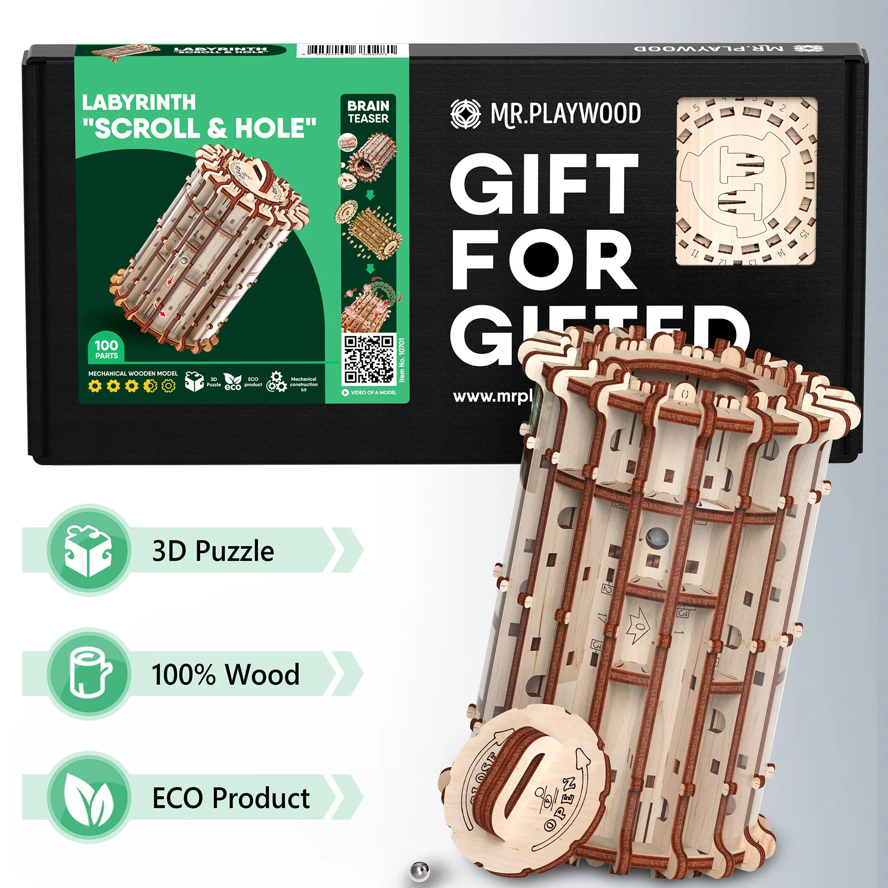Mr.PLAYWOOD 3D Wooden Labyrinth STEM Puzzle - Cryptex Inspired - Image 4