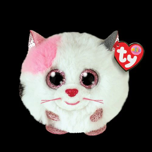 Ty Muffin Cat Beanie Ball 3-inch Plush Toy - Multicolor with Glitter Accents