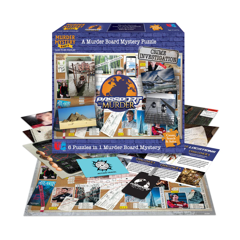 University Games Murder Mystery Party Case Files - Passport to Murder Puzzle Set - Image 2
