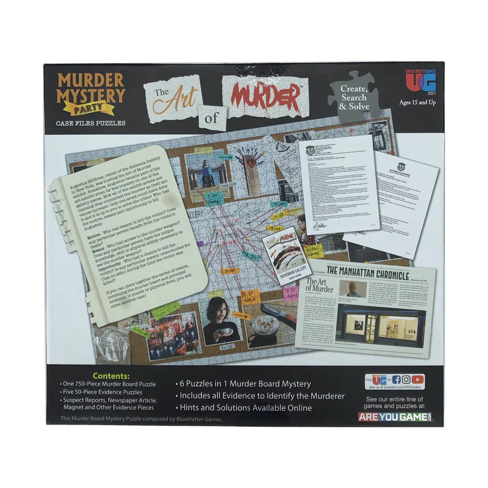 University Games Murder Mystery Party Case Files - The Art of Murder Puzzle Set, 1000 Pieces - Image 2
