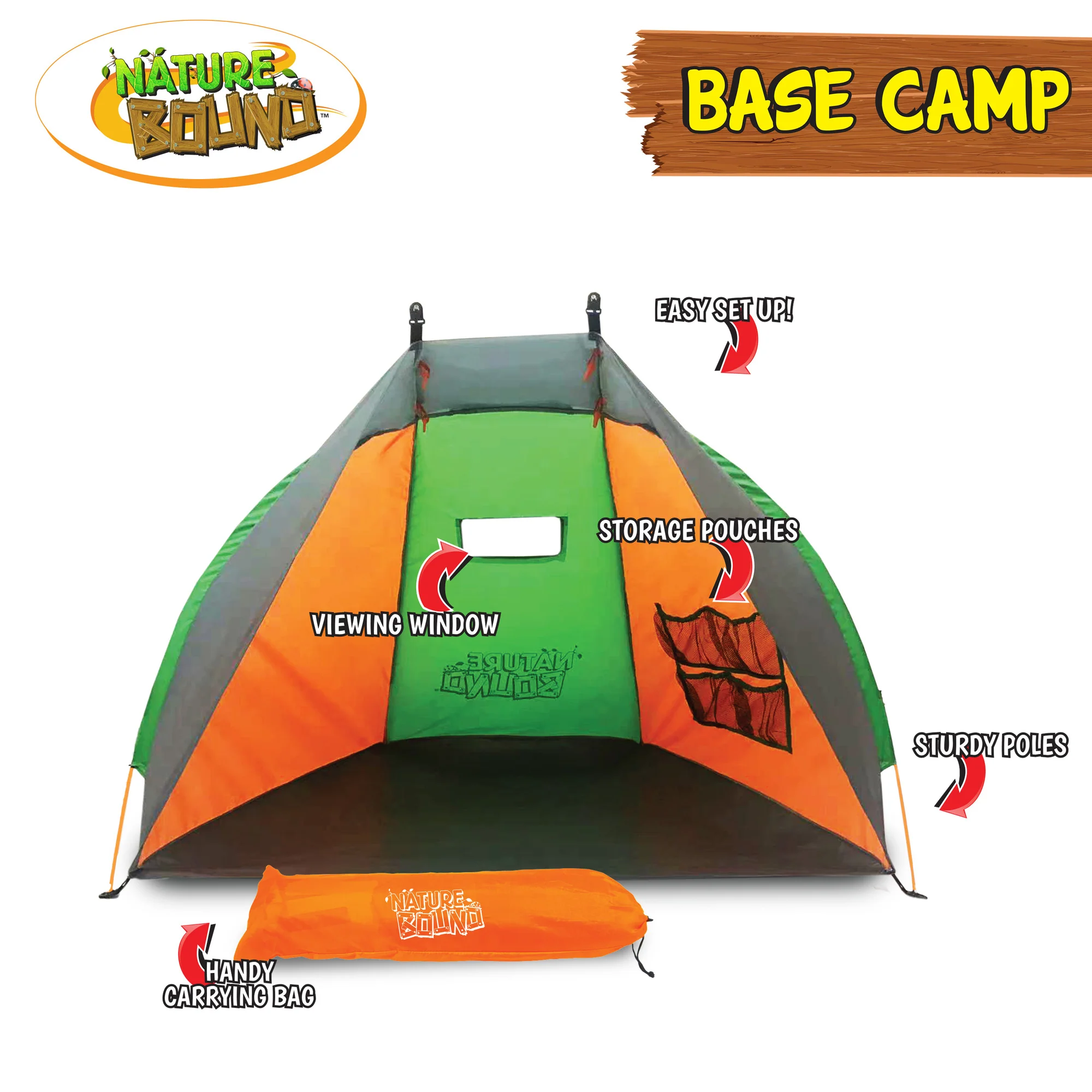 Nature Bound Base Camp Tent - Vibrant 2-Person Kids Play Tent with Easy Setup - Image 3