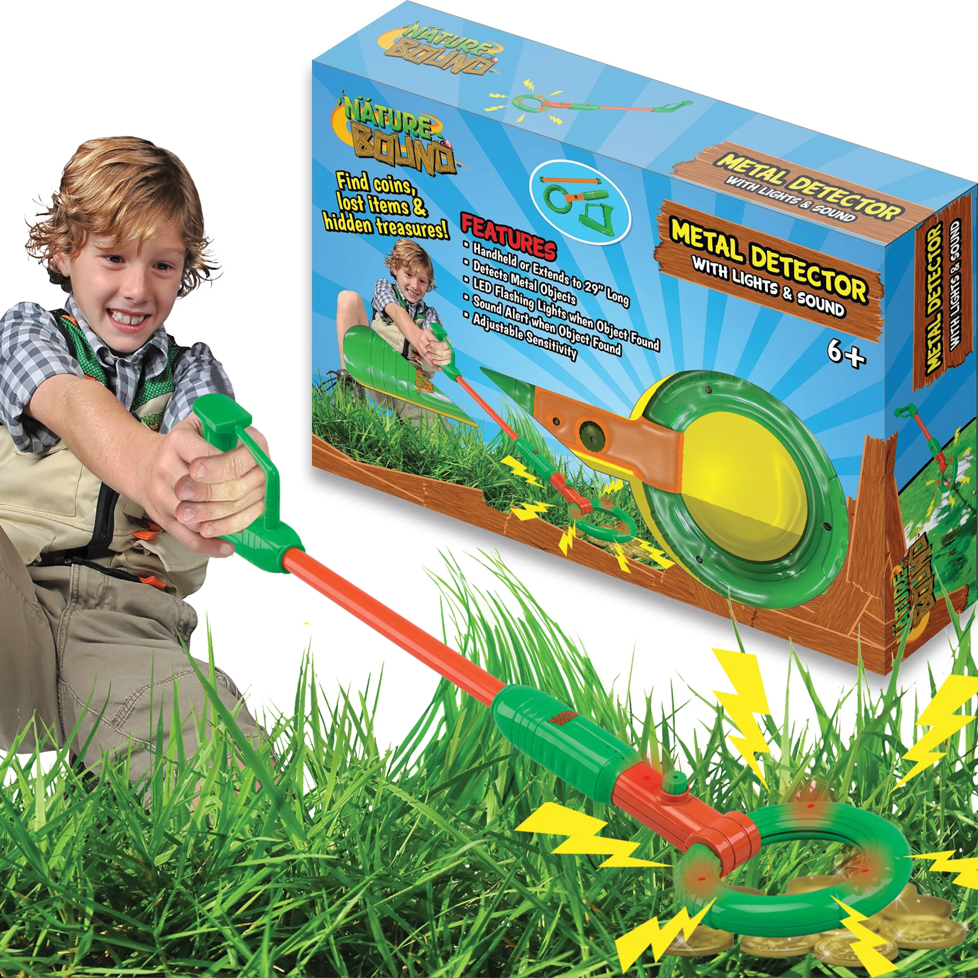 Nature Bound Green-Orange Treasure Finder Metal Detector for Kids - Image 4