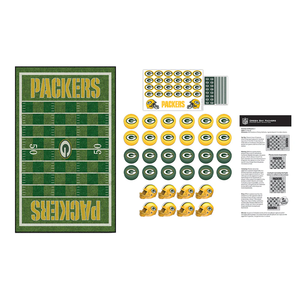 Green Bay Packers NFL Checkers Game Set - Image 2
