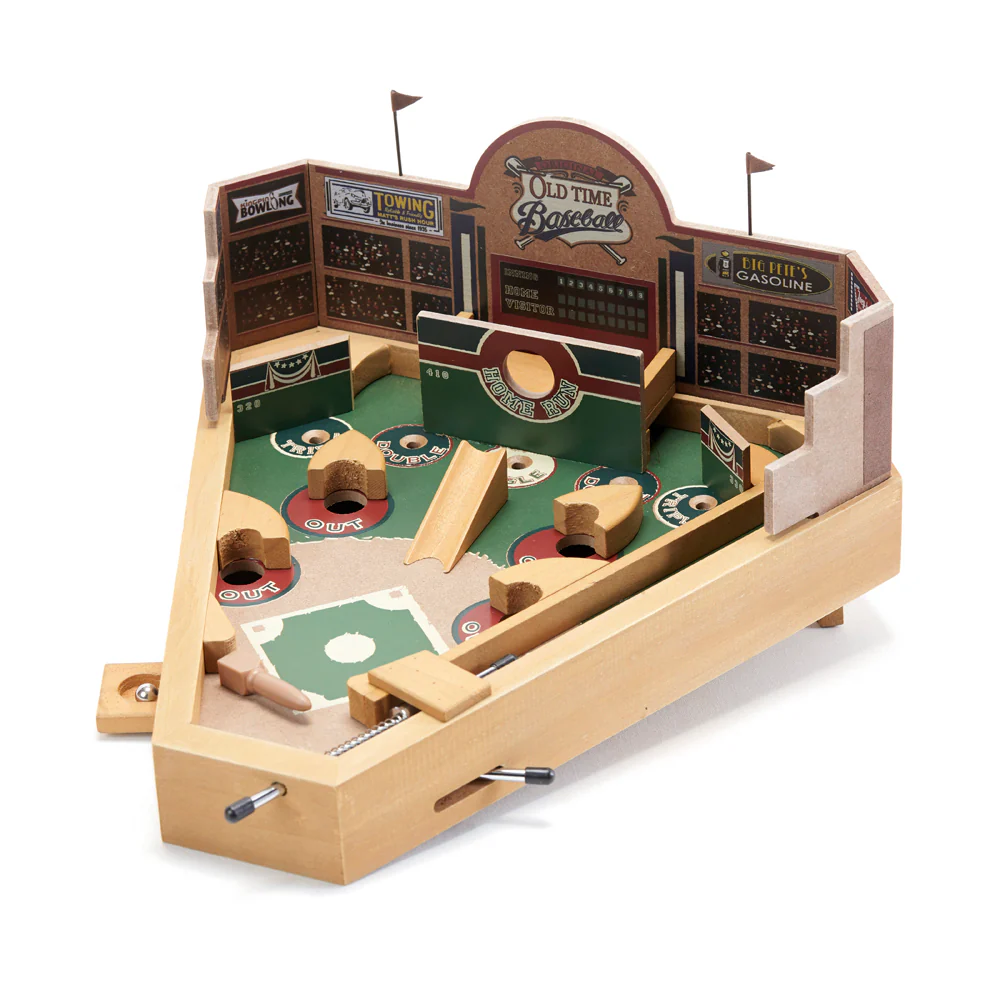 Front Porch Classics Old-Time Wooden Pinball-Style Baseball Game - Image 3