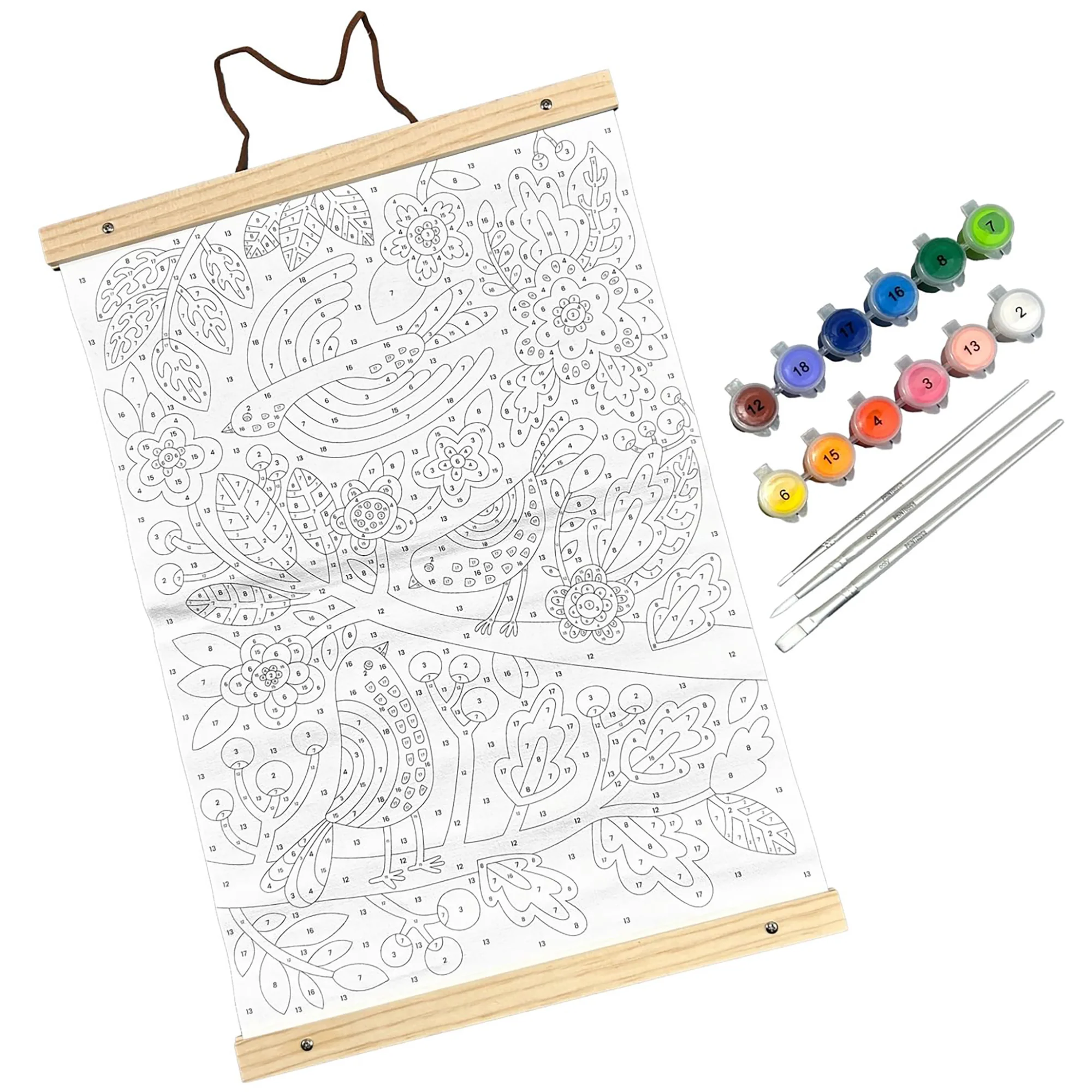 OOLY Paintology Blue Birds Paint-By-Number Canvas Kit - DIY Artwork for Ages 8+ - Image 4