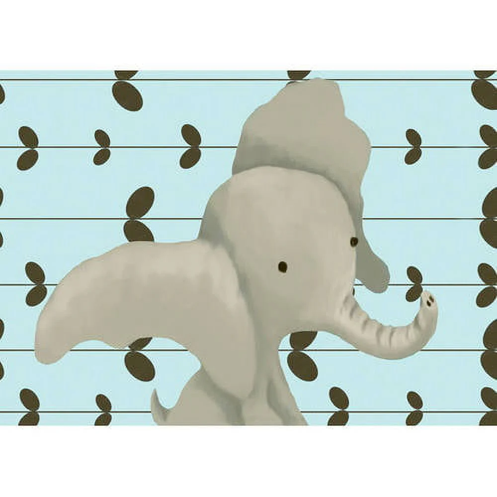 Oopsy Daisy Edison The Elephant 14 inch Canvas Wall Art - Blue