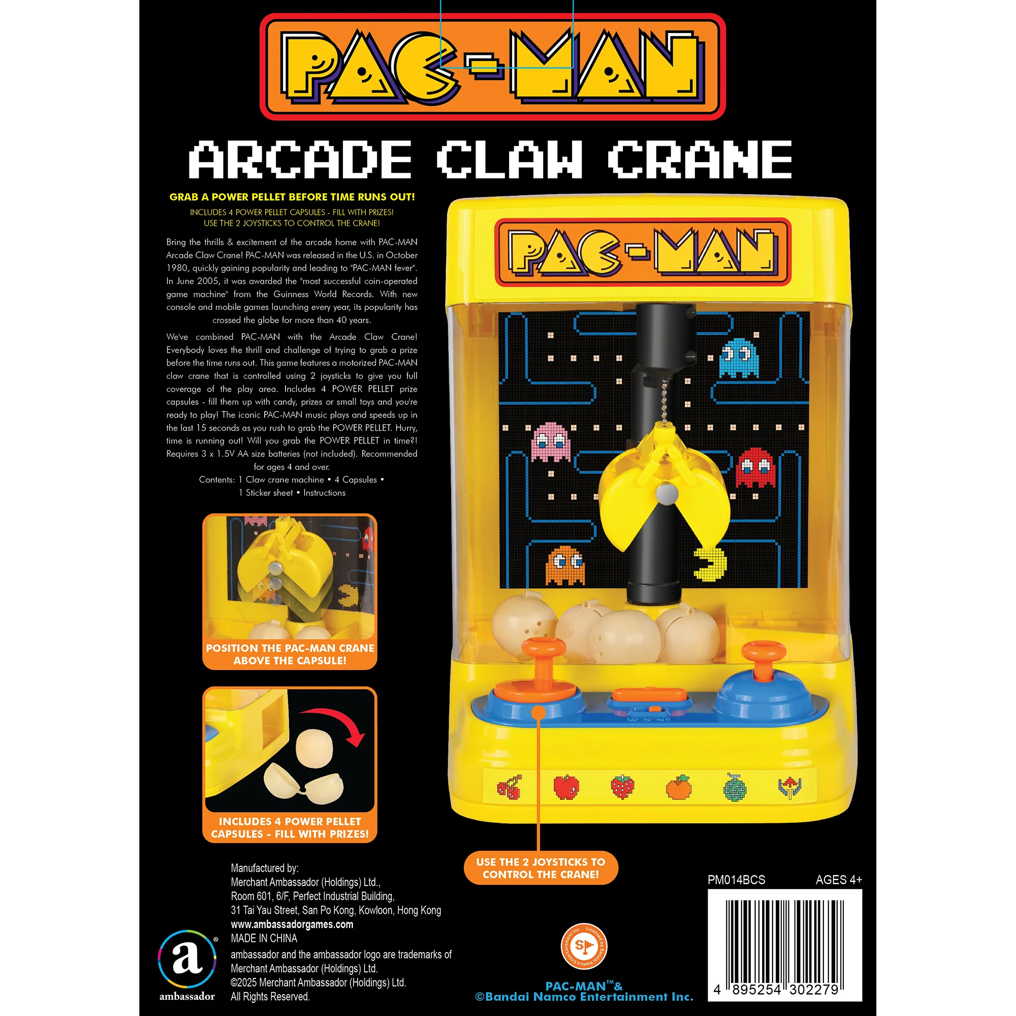 Pac-Man Tabletop Claw Crane Arcade Game With Lights And Sound - Image 2
