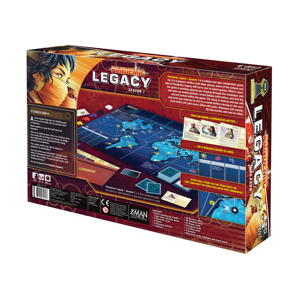 Z-Man Games Pandemic: Legacy Season 1 - Red Edition Cooperative Board Game - Image 2