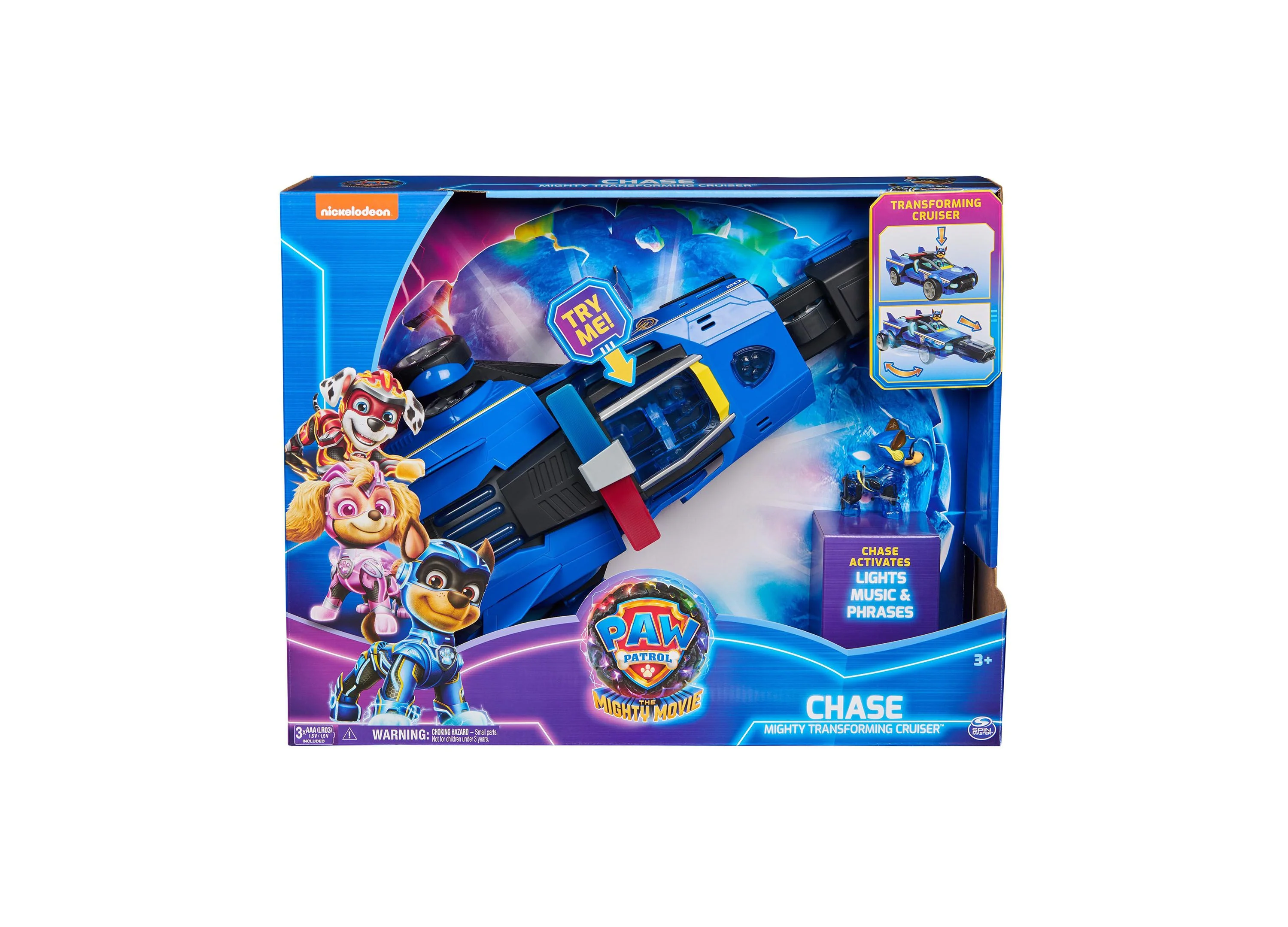 PAW Patrol Mighty Movie Chase's Transforming Cruiser with Action Figure - Image 2