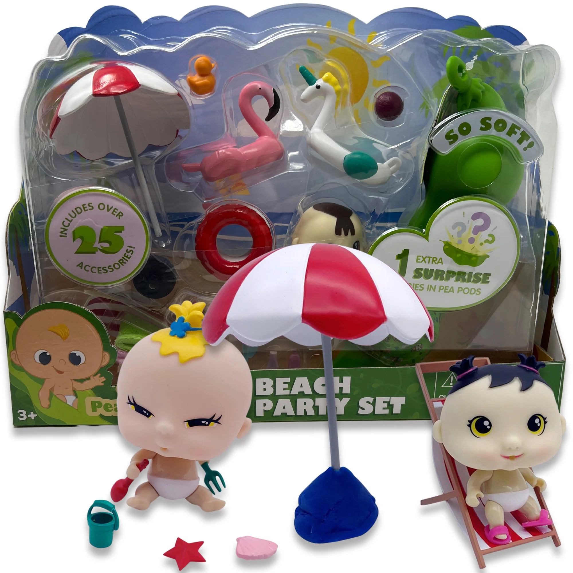 Pea Pod Babies Beach Party Set – 26pc Mini Doll Extravaganza