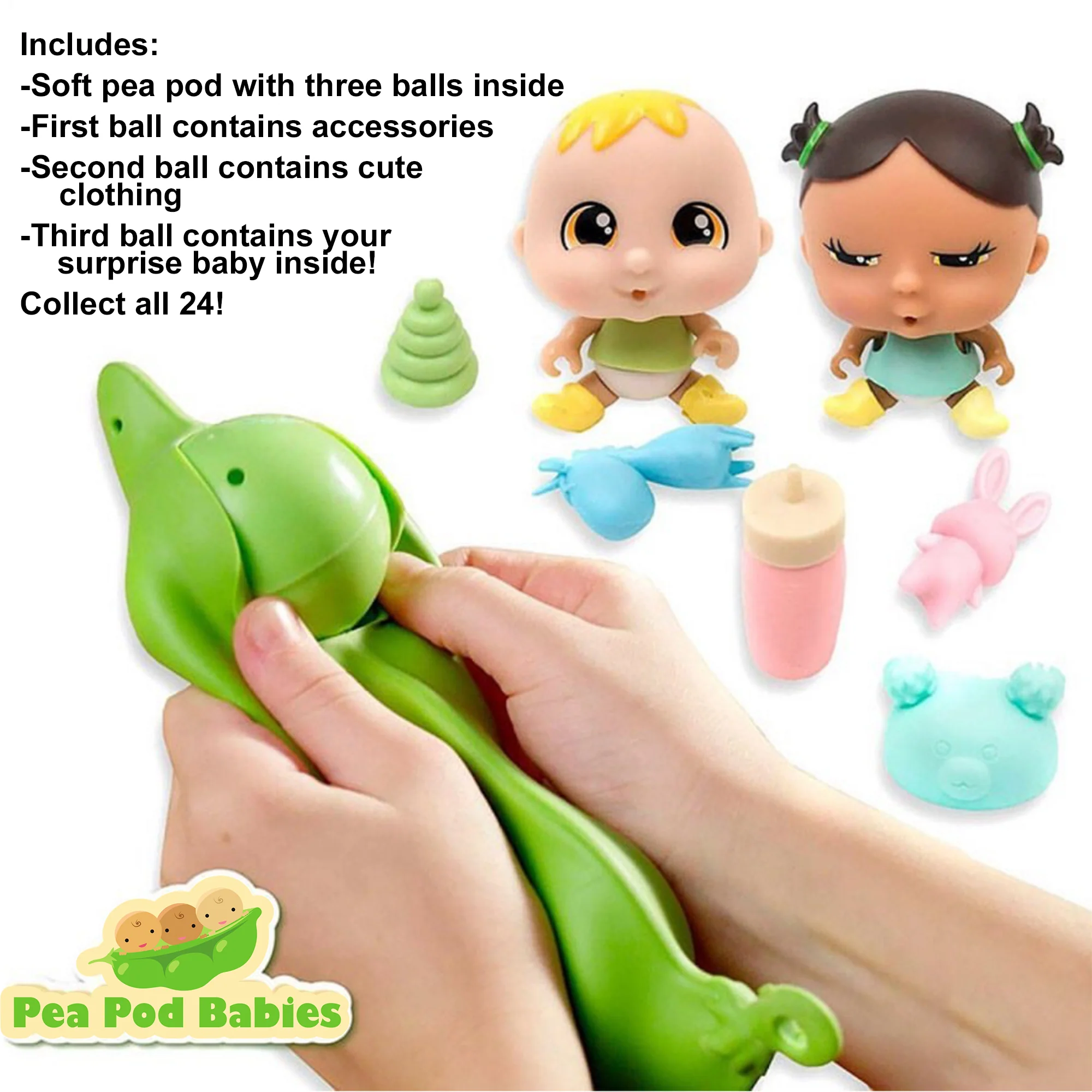 Pea Pod Babies Mystery Surprise 4pk - Mini Dolls & Accessories - Image 2