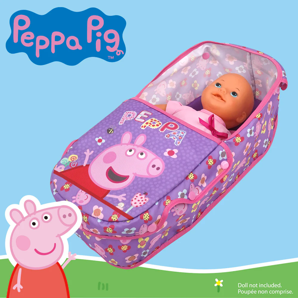 Peppa Pig Floral Fantasy Doll Pram with Retractable Canopy - Purple, Pink - Image 3