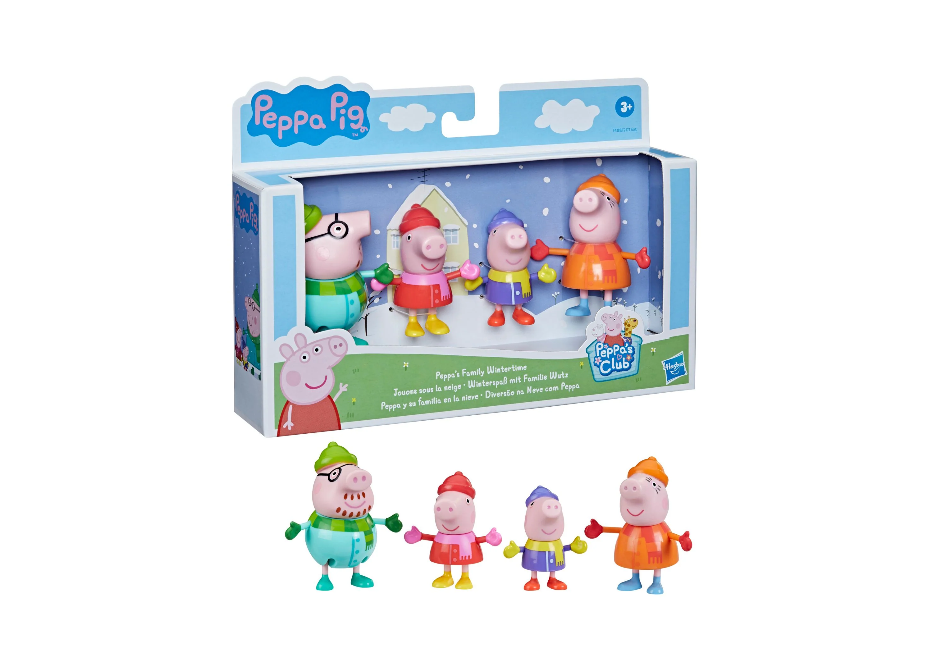 Peppa Pig Family Wintertime 4-Pack Posable Figures with Accessories - Image 3