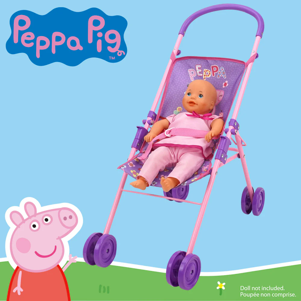 Peppa Pig Stroll N' Feed Playset - Floral Pink & Purple - Image 3