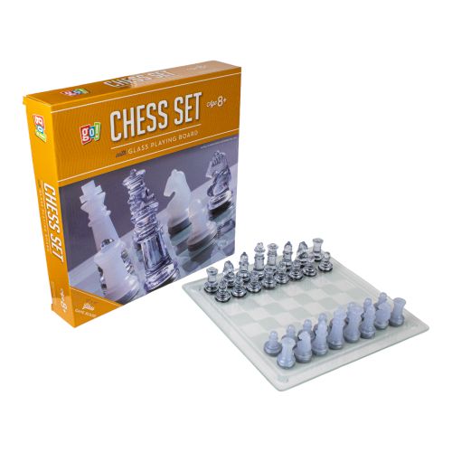 Elegant Plastic Chess Set with Sophisticated Glass Chessboard - Image 3