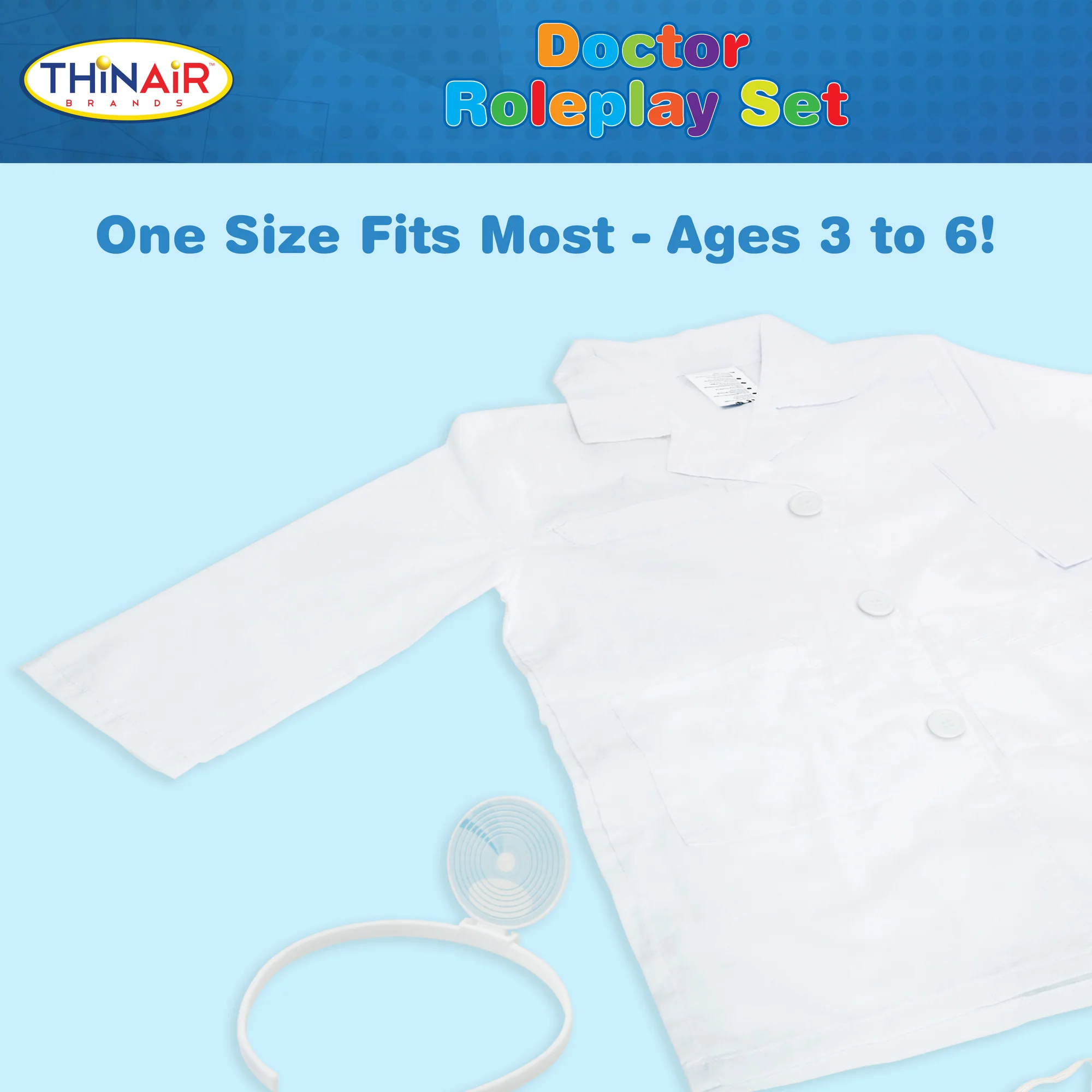 Playful Minds 6pc Doctor Dress Up Set - White & Red - Image 4