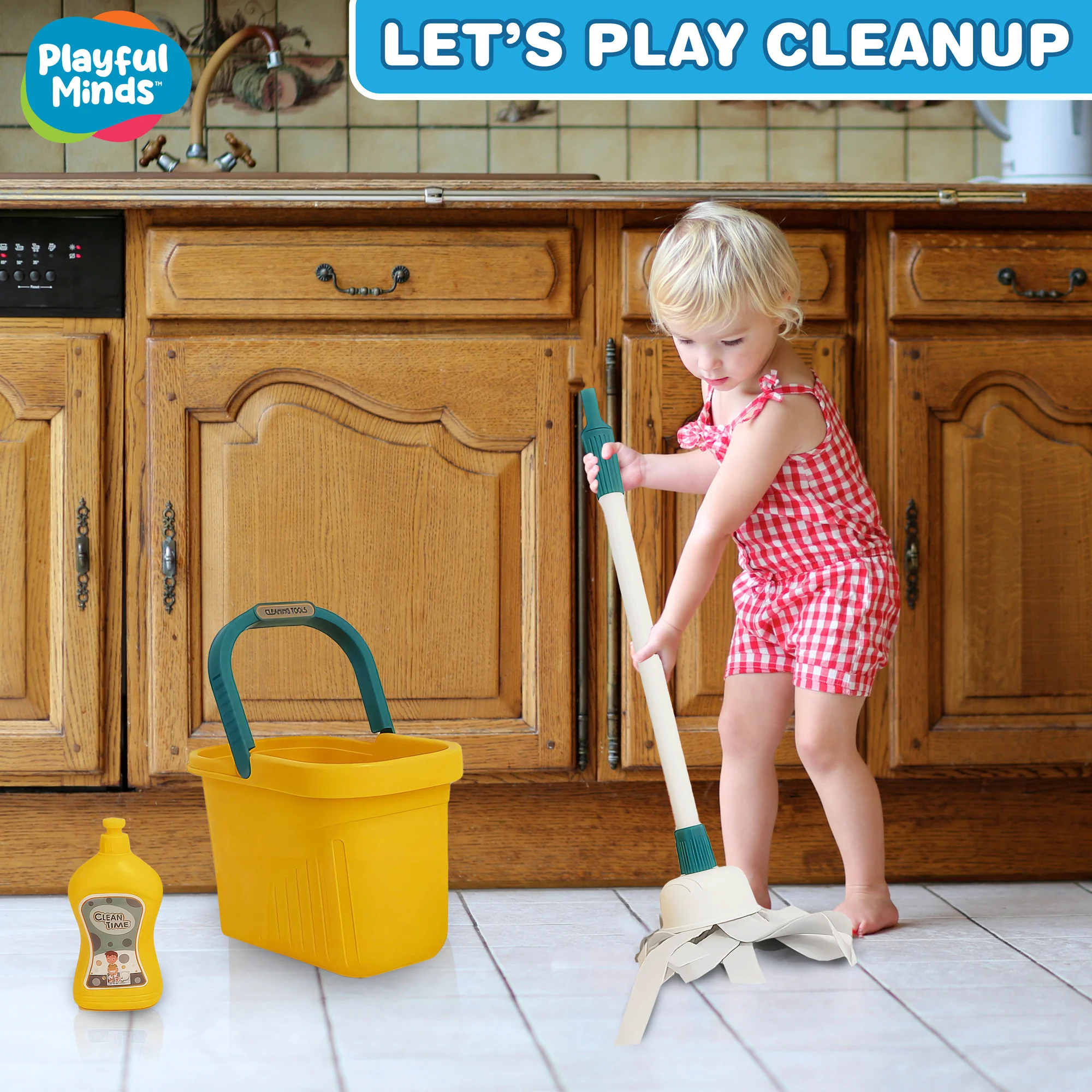 Playful Minds 8pc Household Cleaning Set - Pretend Play Kit for Ages 3+ - Image 4