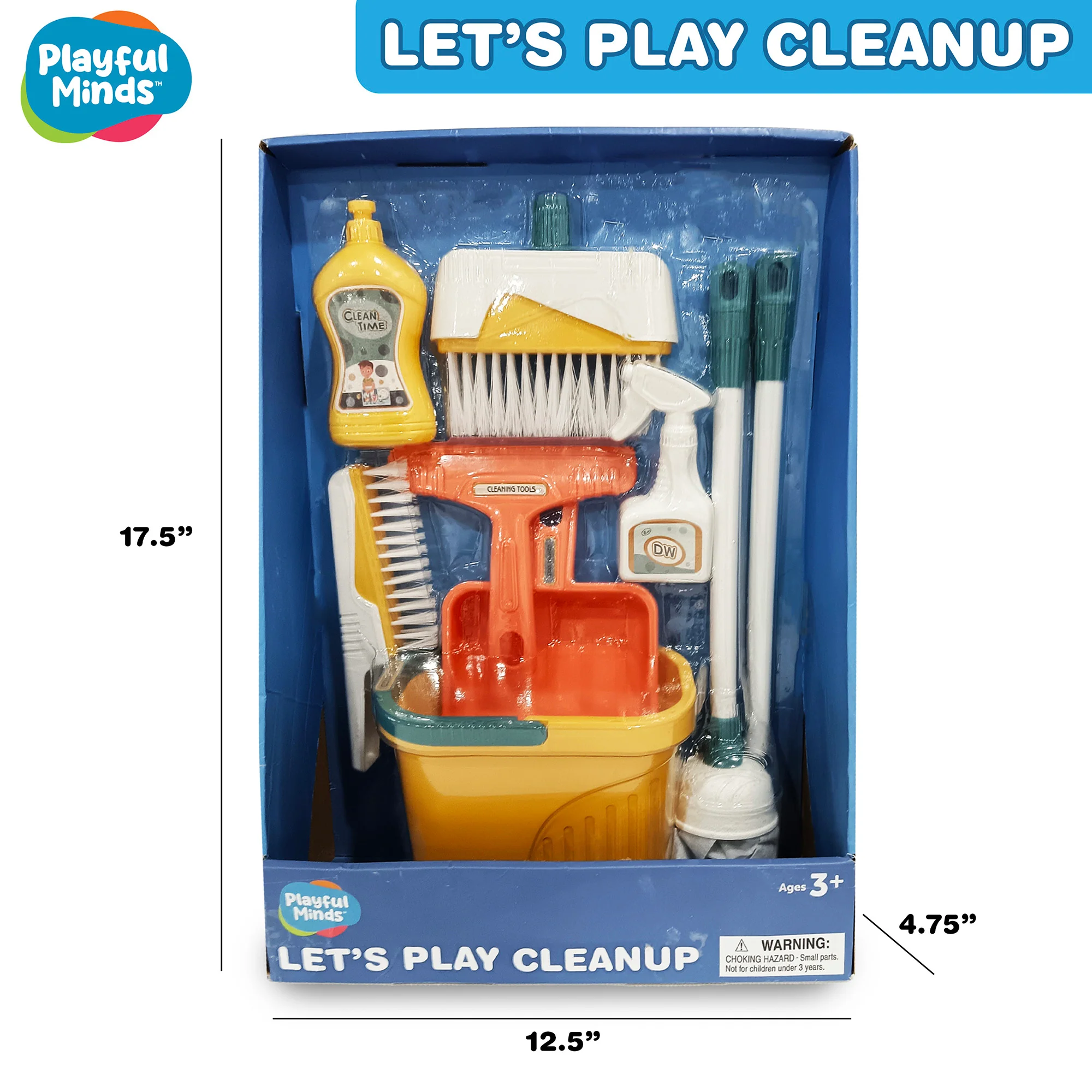 Playful Minds 8pc Household Cleaning Set - Pretend Play Kit for Ages 3+ - Image 5