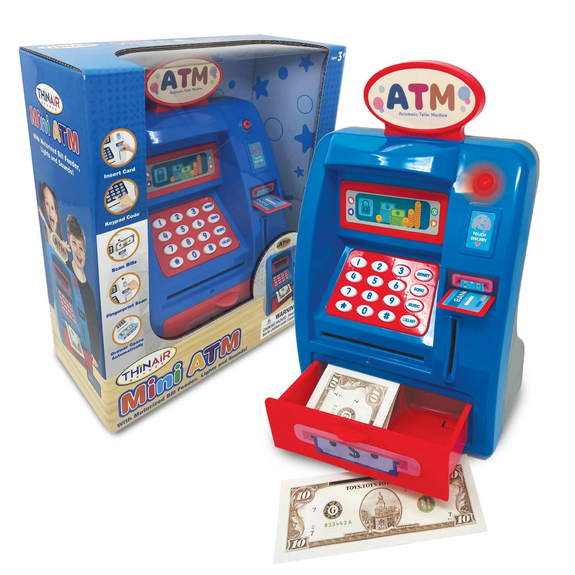 Playful Minds Mini ATM - Interactive Piggy Bank with Sounds and Lights for Kids Age 3+