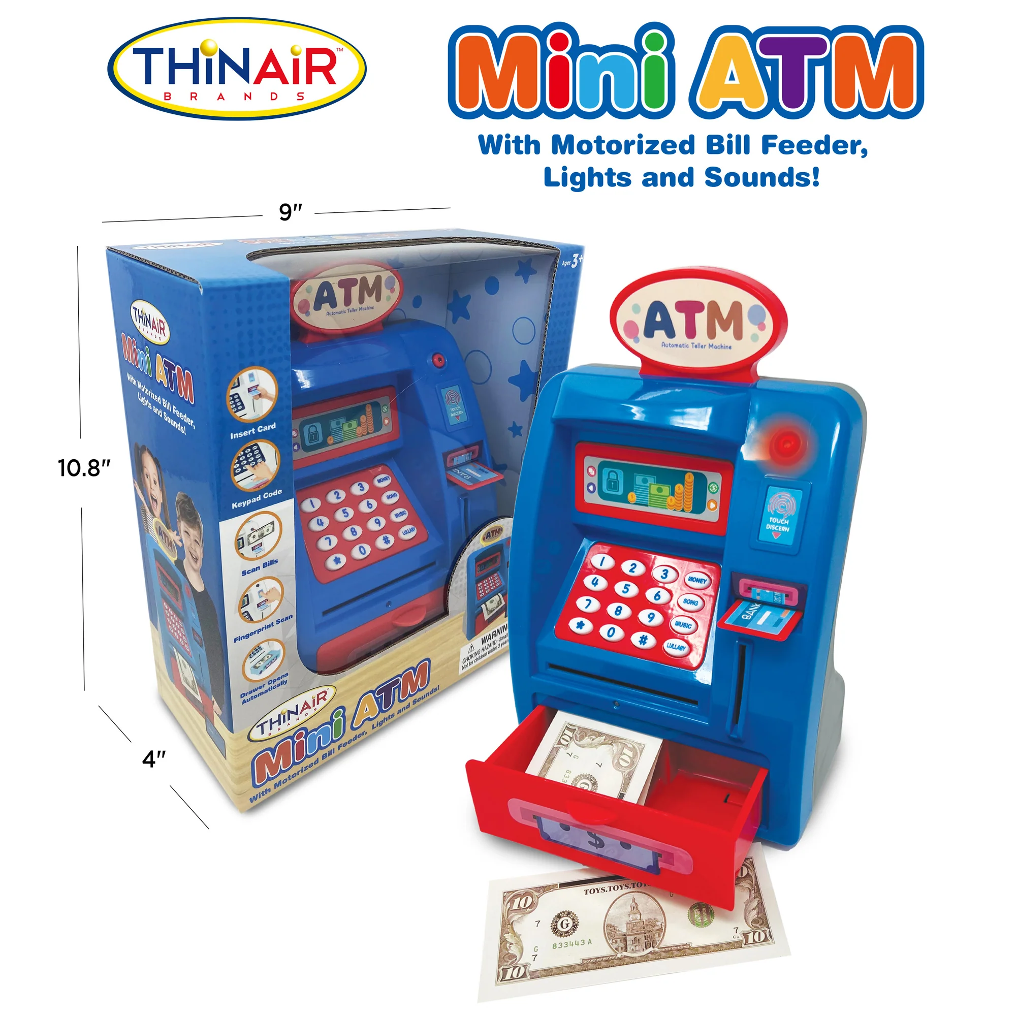 Playful Minds Mini ATM - Interactive Piggy Bank with Sounds and Lights for Kids Age 3+ - Image 3