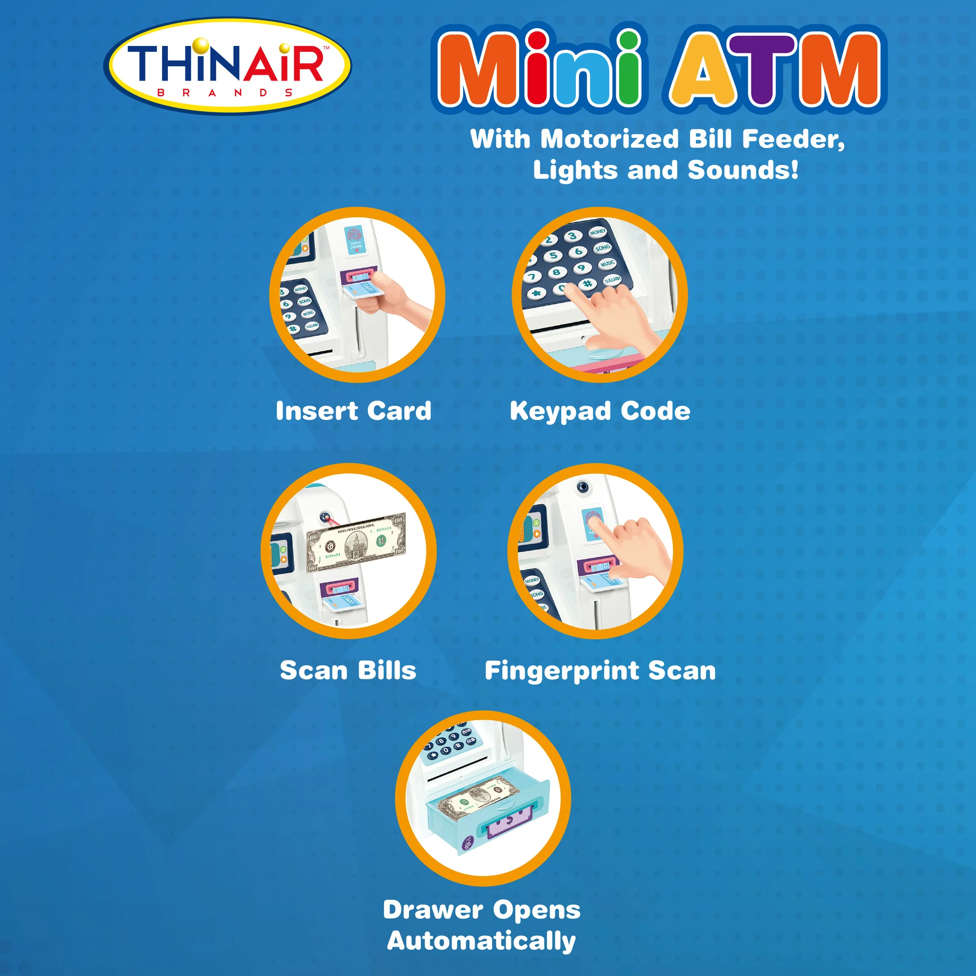 Playful Minds Mini ATM - Interactive Piggy Bank with Sounds and Lights for Kids Age 3+ - Image 4