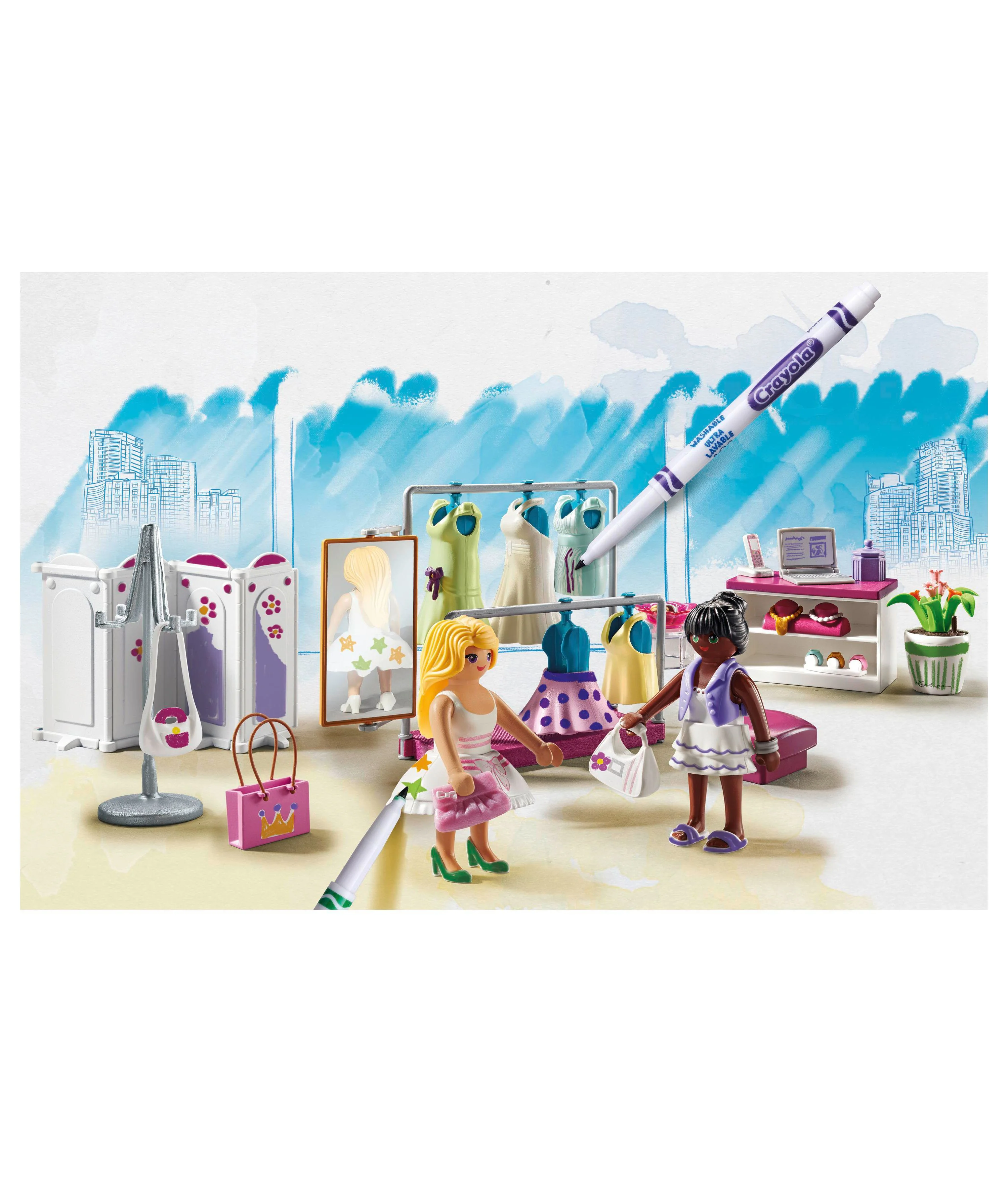 PLAYMOBIL Crayola Color & Style Fashion Boutique Playset - Image 4