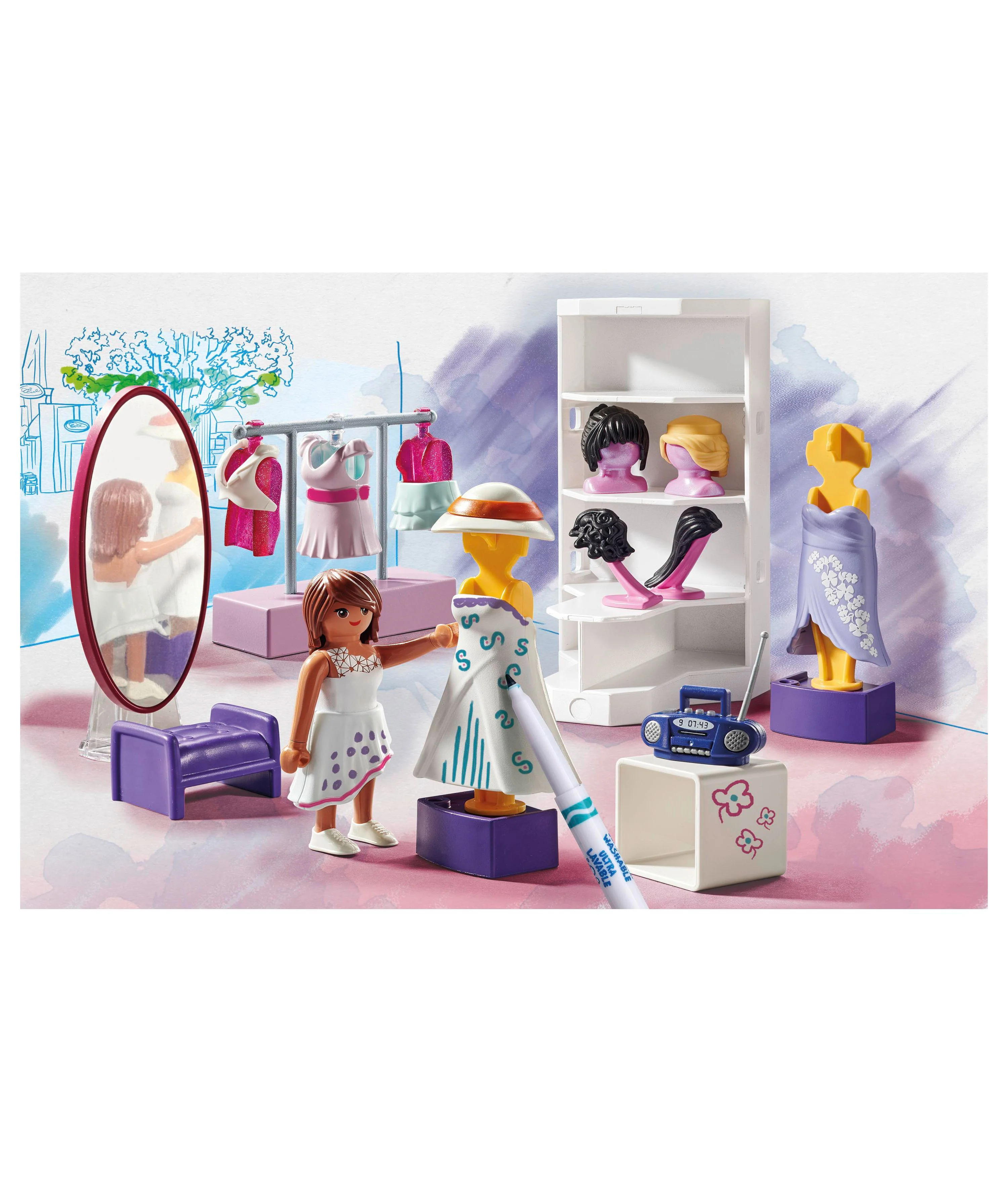 PLAYMOBIL Color with Crayola Fashion Designer Set - Creative Play Kit - Image 3