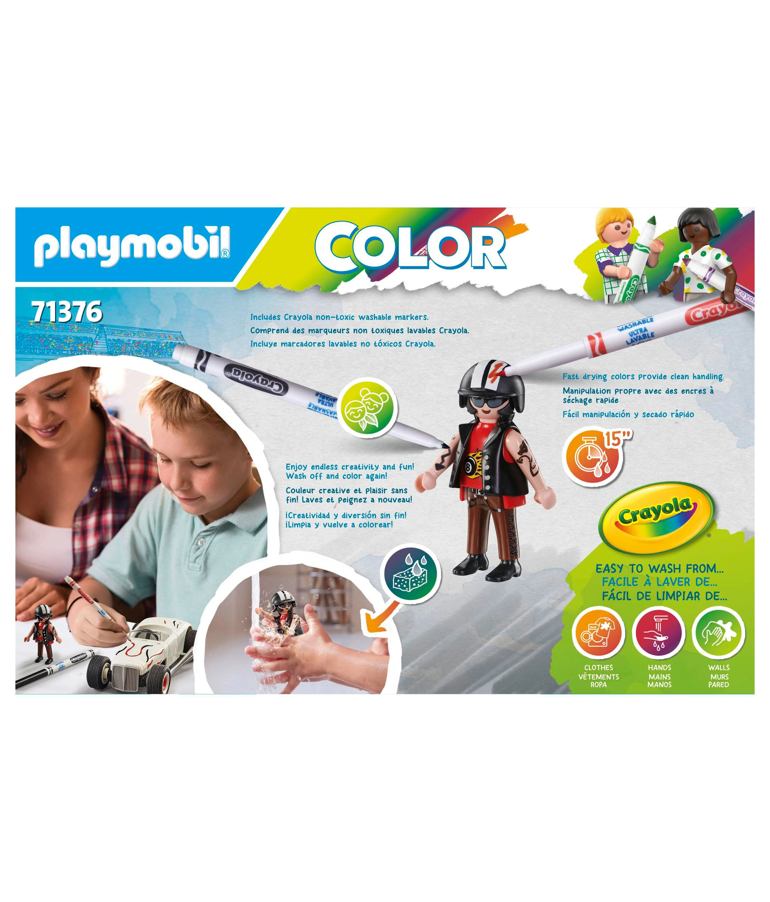 PLAYMOBIL Color Series Crayola Hot Rod Customizable Toy Car Set - Image 4