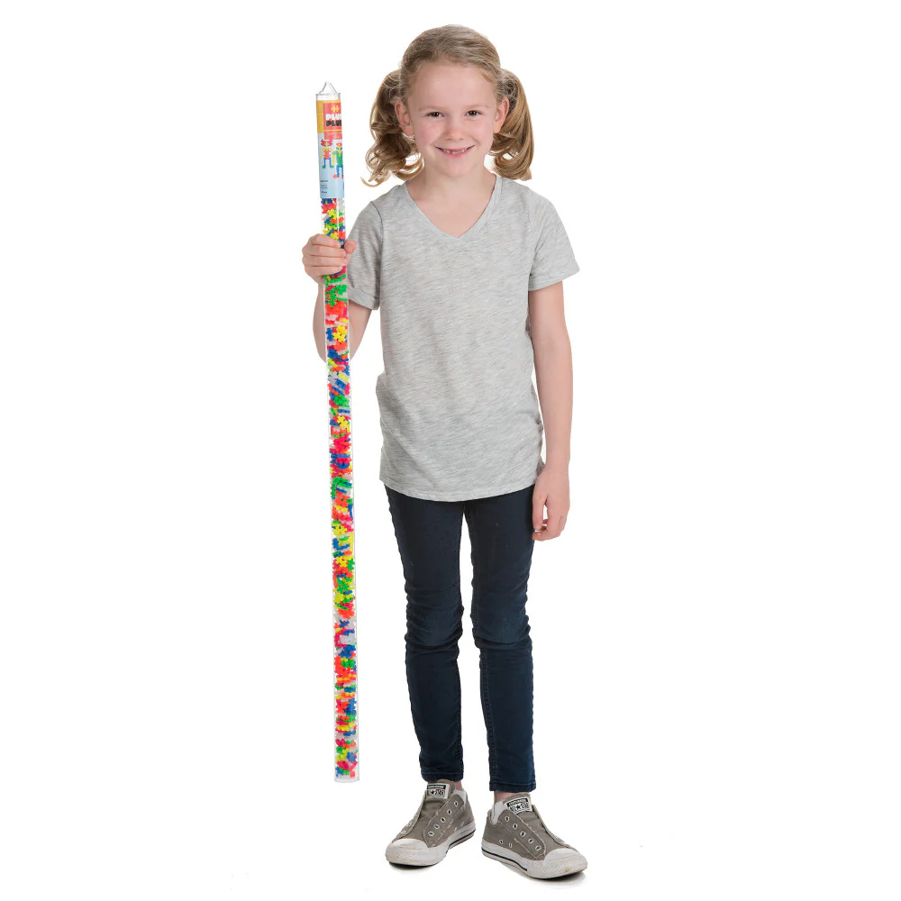 Plus-Plus Super Tube - 500-Piece Neon Mix Building Set - Ages 5+ - Image 2