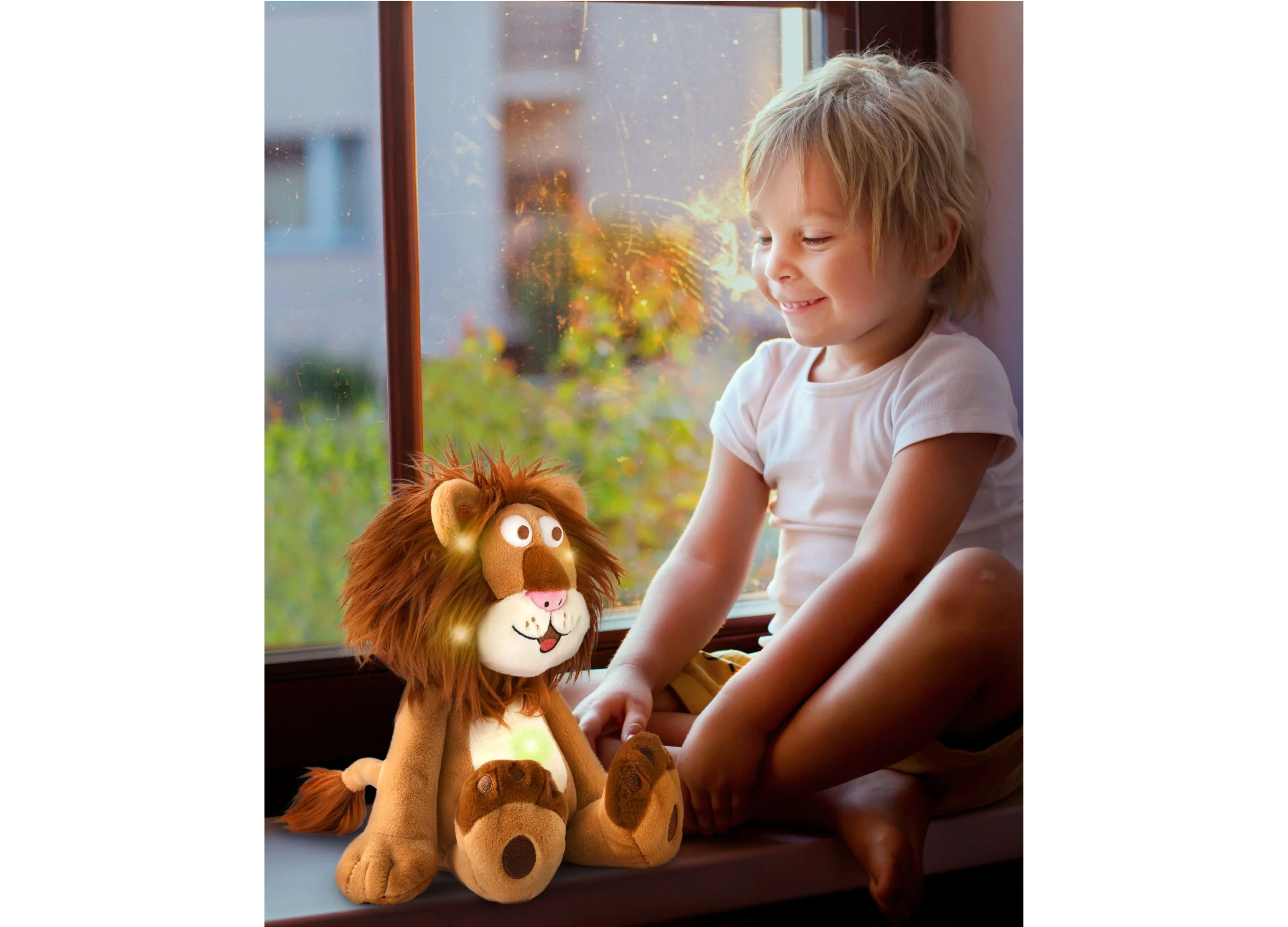 Luminous Leo 10 inch Interactive Lion Plush Toy - Light Brown - Image 4
