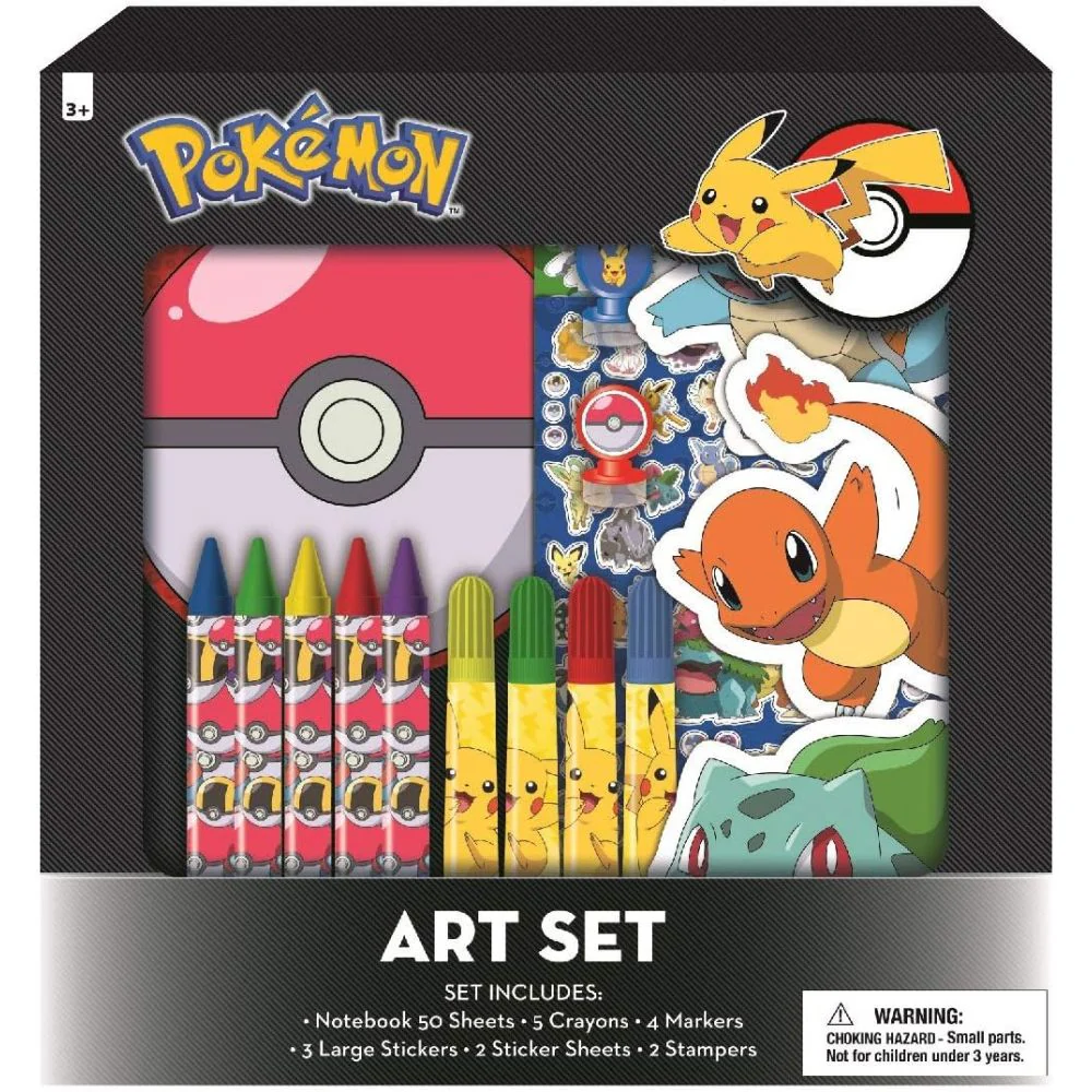 Pokemon Deluxe Art Set with Stickers and Stamps - 30 Pieces