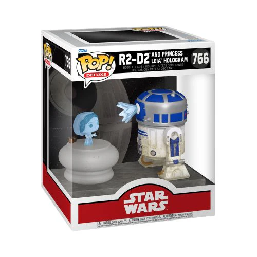 Funko Pop! Deluxe Star Wars 6 Inch Vinyl Figure - R2-D2 with Princess Leia Hologram