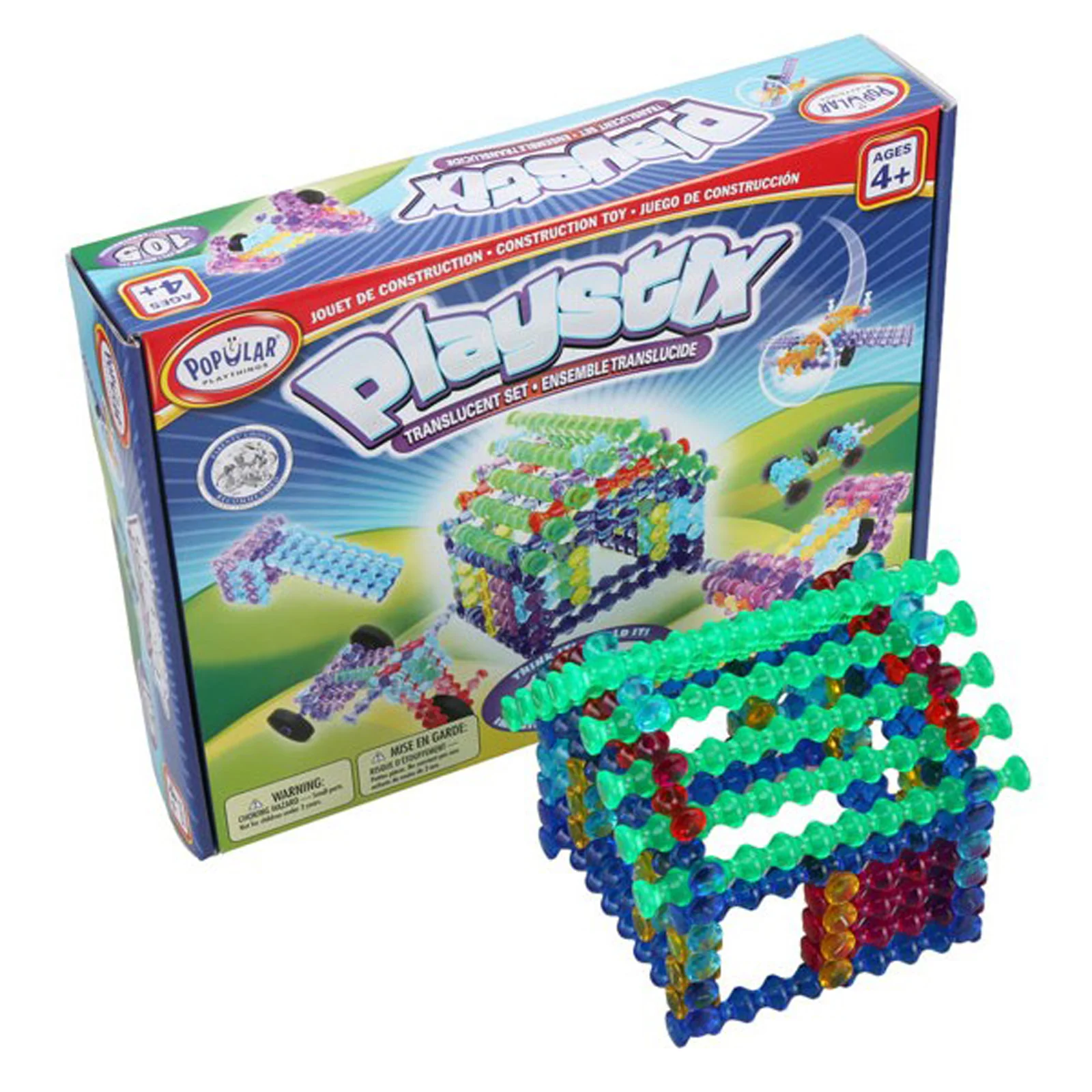 Popular Playthings Playstix 105-Piece Translucent Construction Set - Image 2