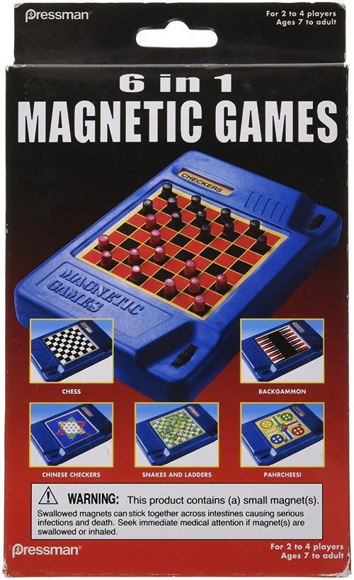 Pressman 6-IN-1 Travel Magnetic Games Set
