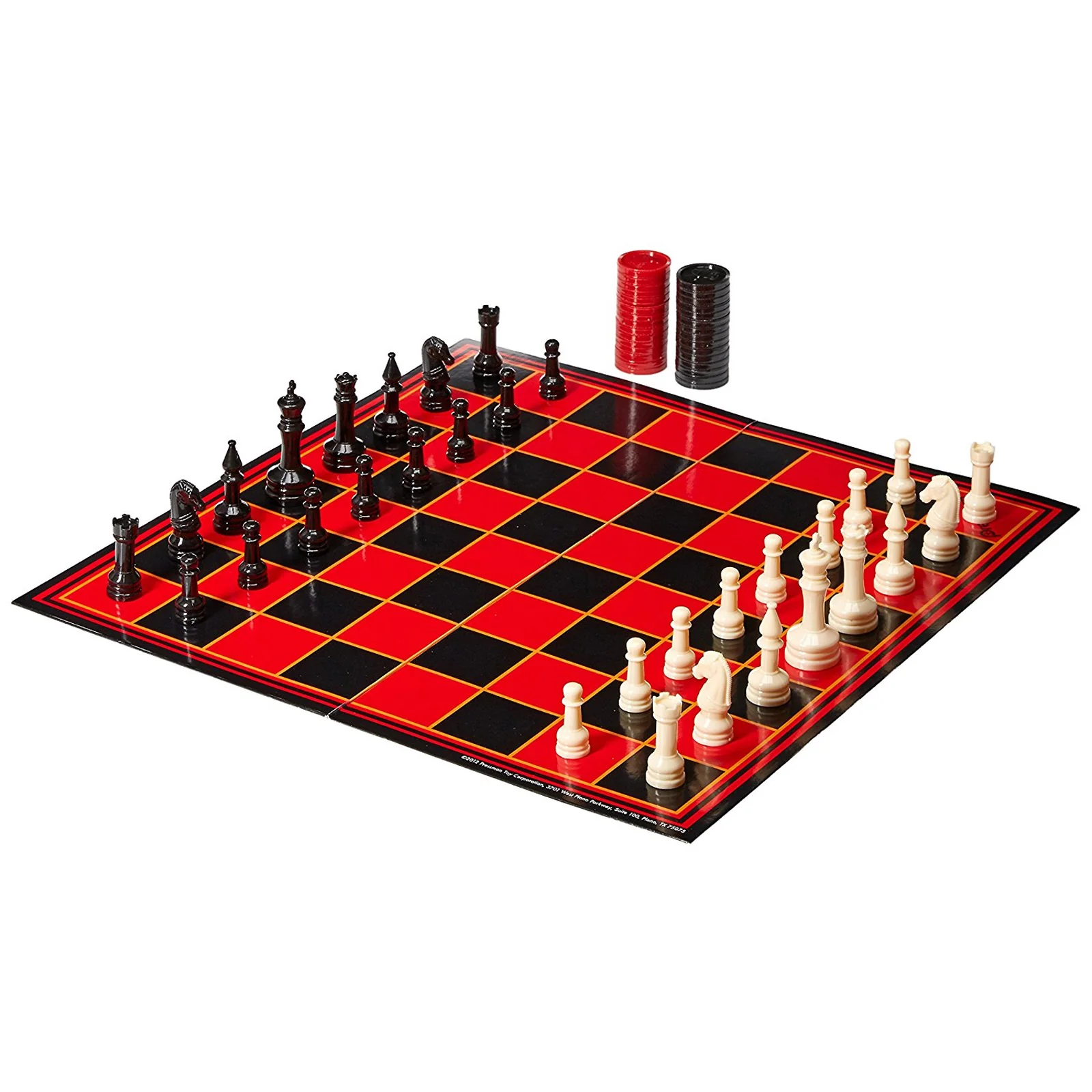 Pressman Triple-Play Classic Board Games Set, Chess/Checkers/Backgam Net, Pack of 2 - Image 3