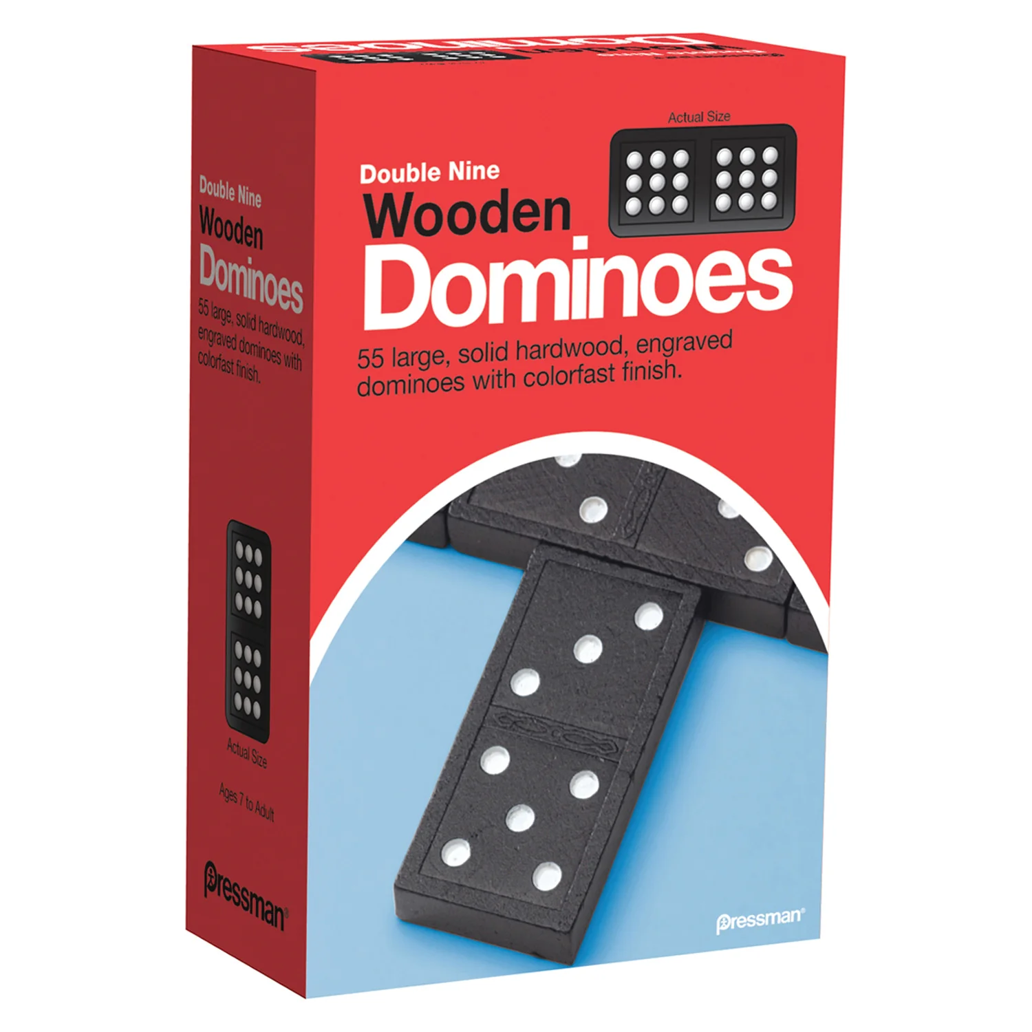 Pressman Triple Pack Double Nine Classic Wooden Dominoes Set - Image 2