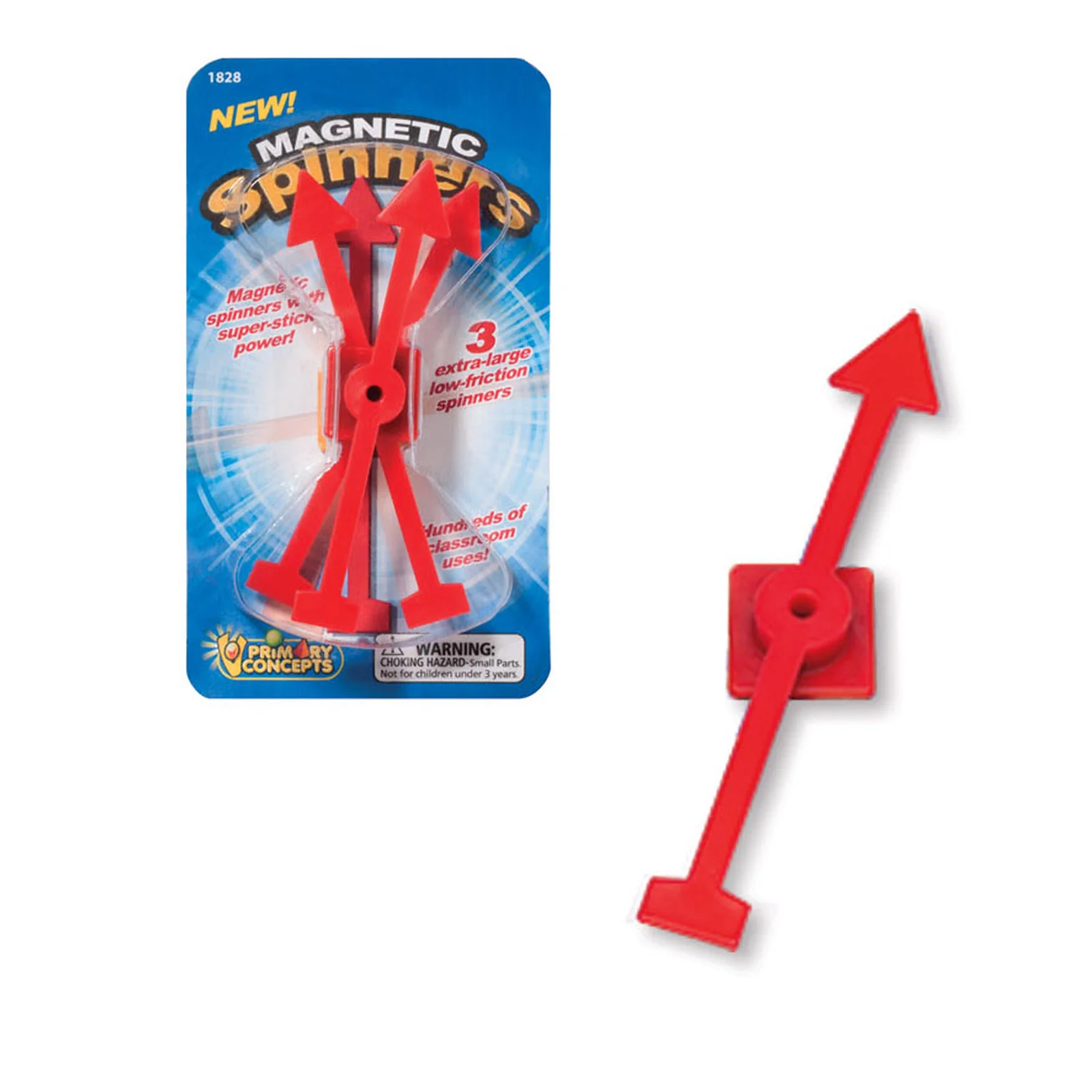 Primary Concepts Magnetic Spinners - Red - 3 Sets of 3 - Image 2
