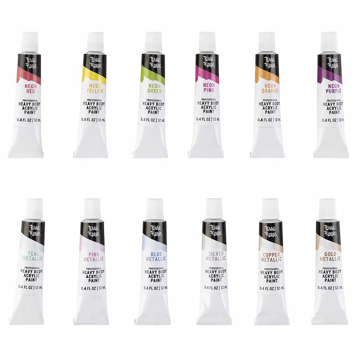 Brea Reese Professional Heavy Body Acrylic Paint Set - 12-Count - Image 3
