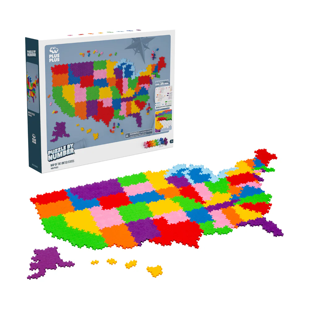 Plus-Plus USA Map Puzzle by Number - 1400 pc - Image 2