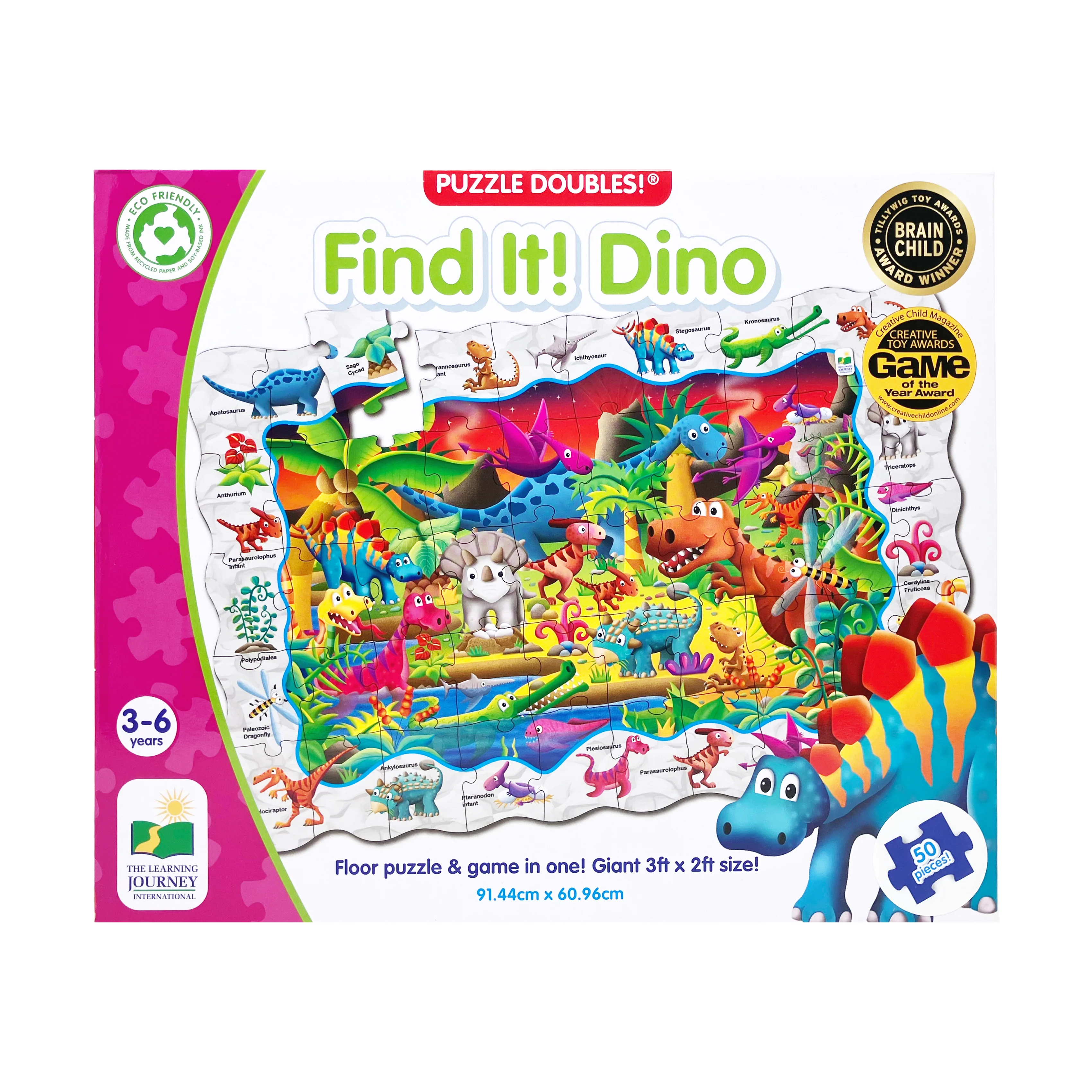 Puzzle Doubles! Find It! Dino Floor Puzzle - 50 pc - Image 2