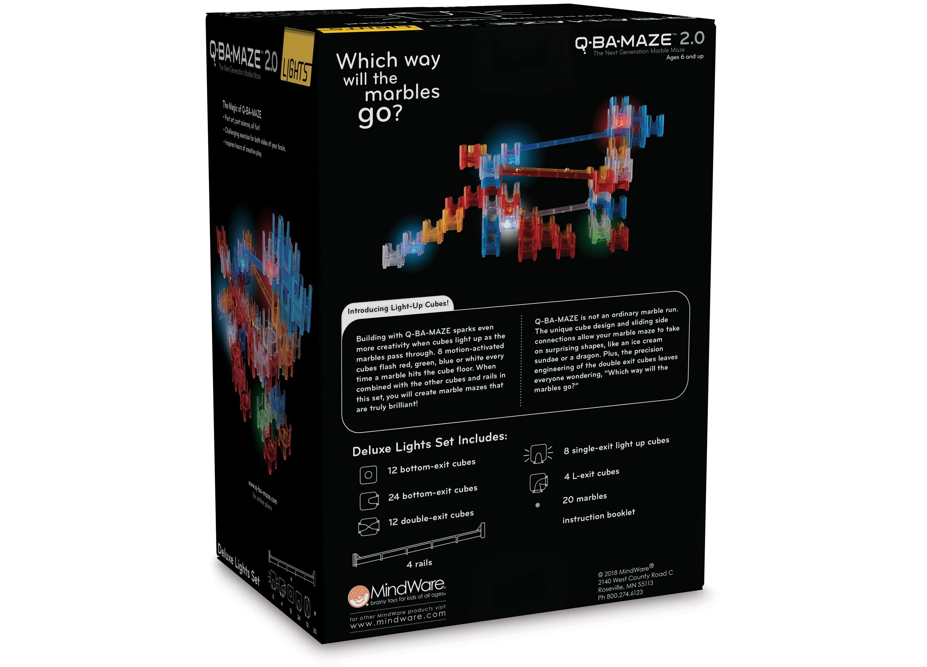 MindWare Q-BA-MAZE 2.0 Deluxe Lights Set - Interactive Marble Maze - Image 4