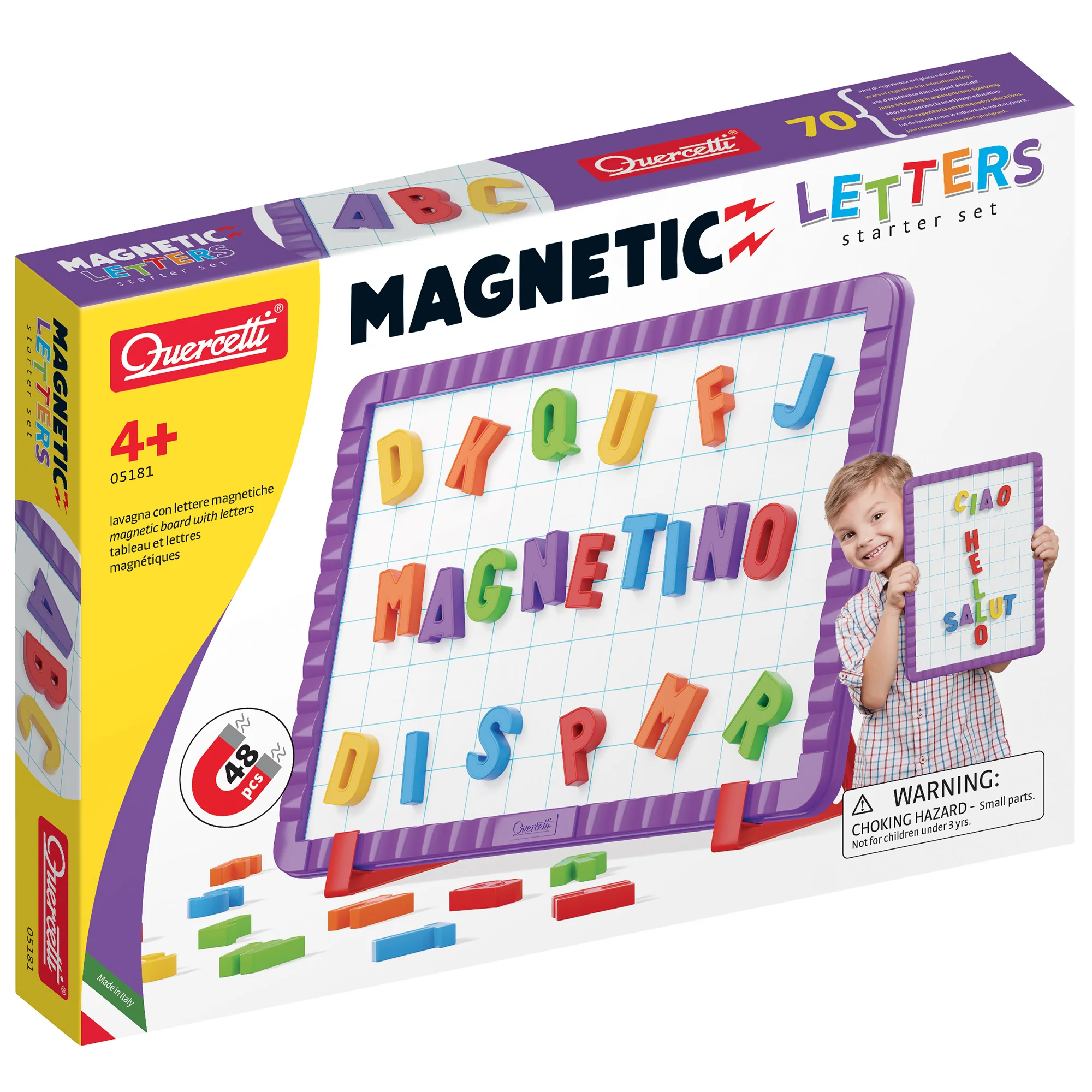 Quercetti Magnetic ABC Spell Master Set - 44 Colorful Letters for Kids 4+ - Image 4