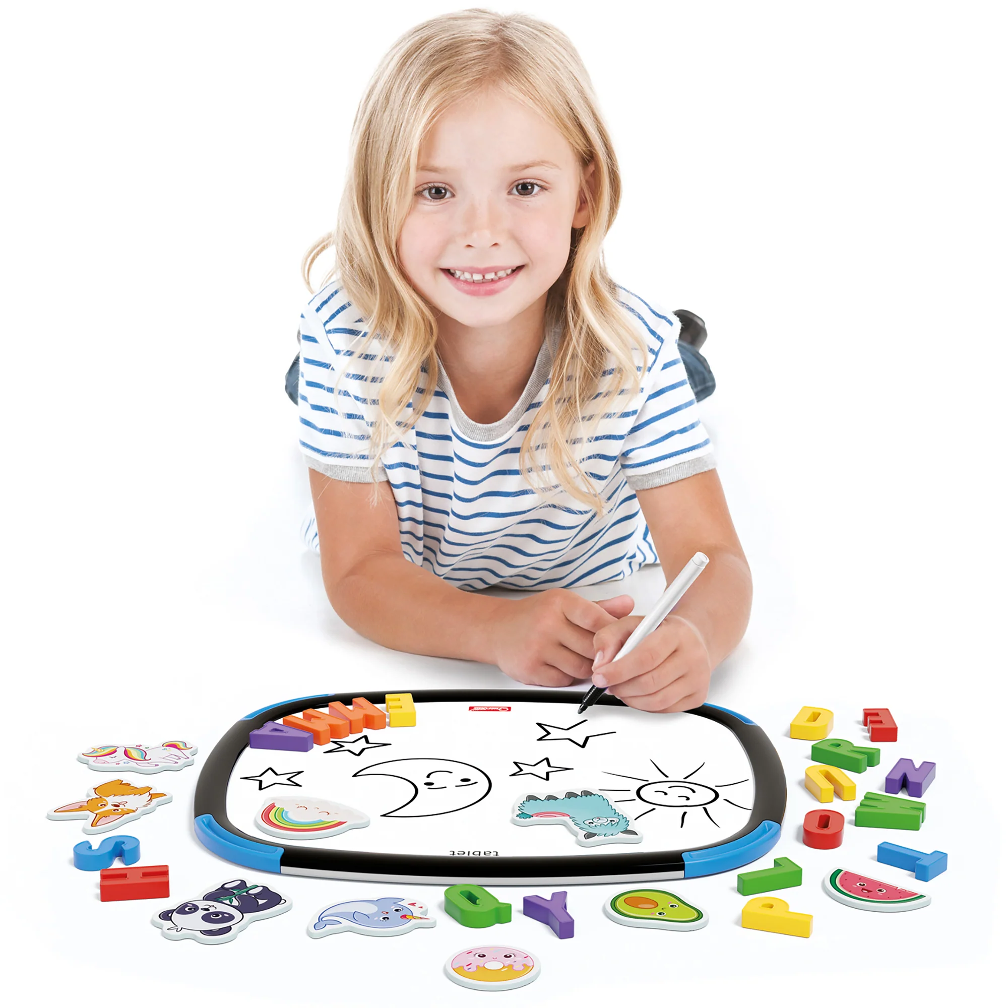Quercetti Magnetic Discovery Board - Double-Sided Learning Tablet with Letters and Animal Magnets - Image 5