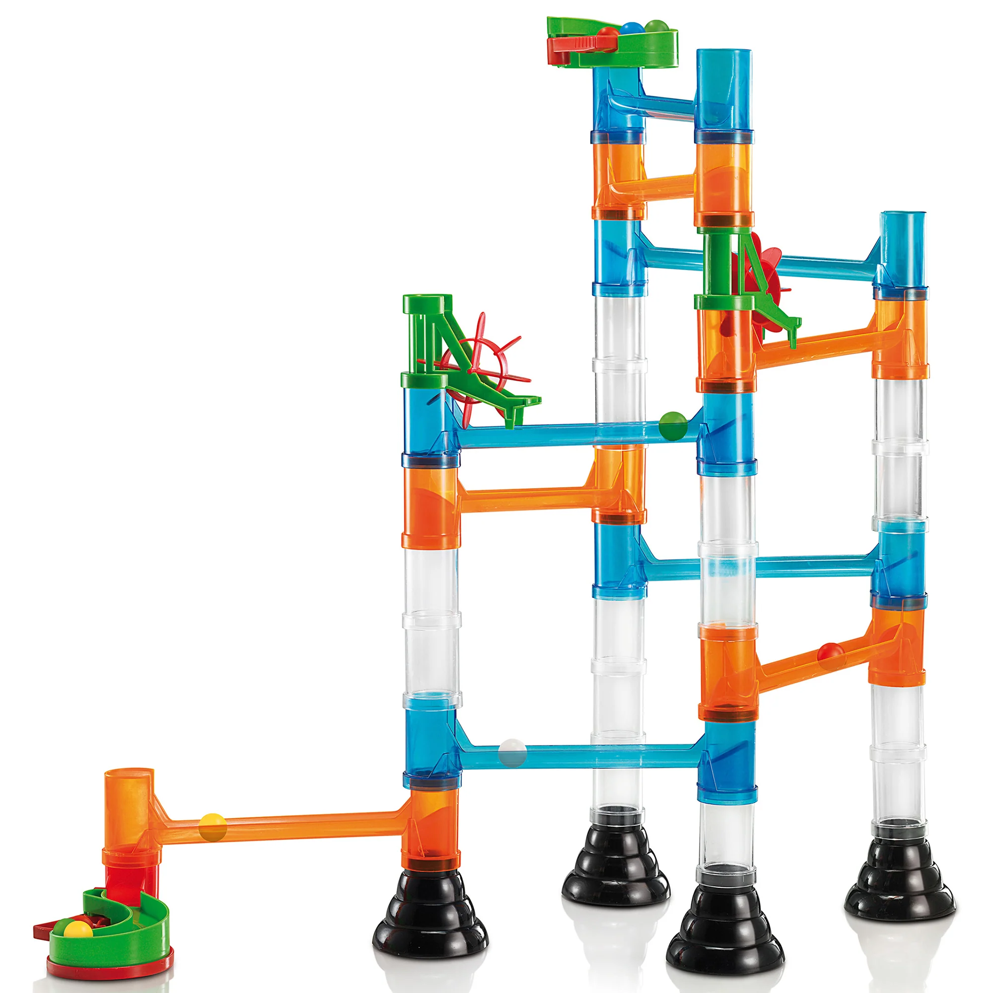 Quercetti Migoga 45-Piece Transparent Marble Run Set - Includes Spinning Wheels & Pipes, STEM Toy - Image 3
