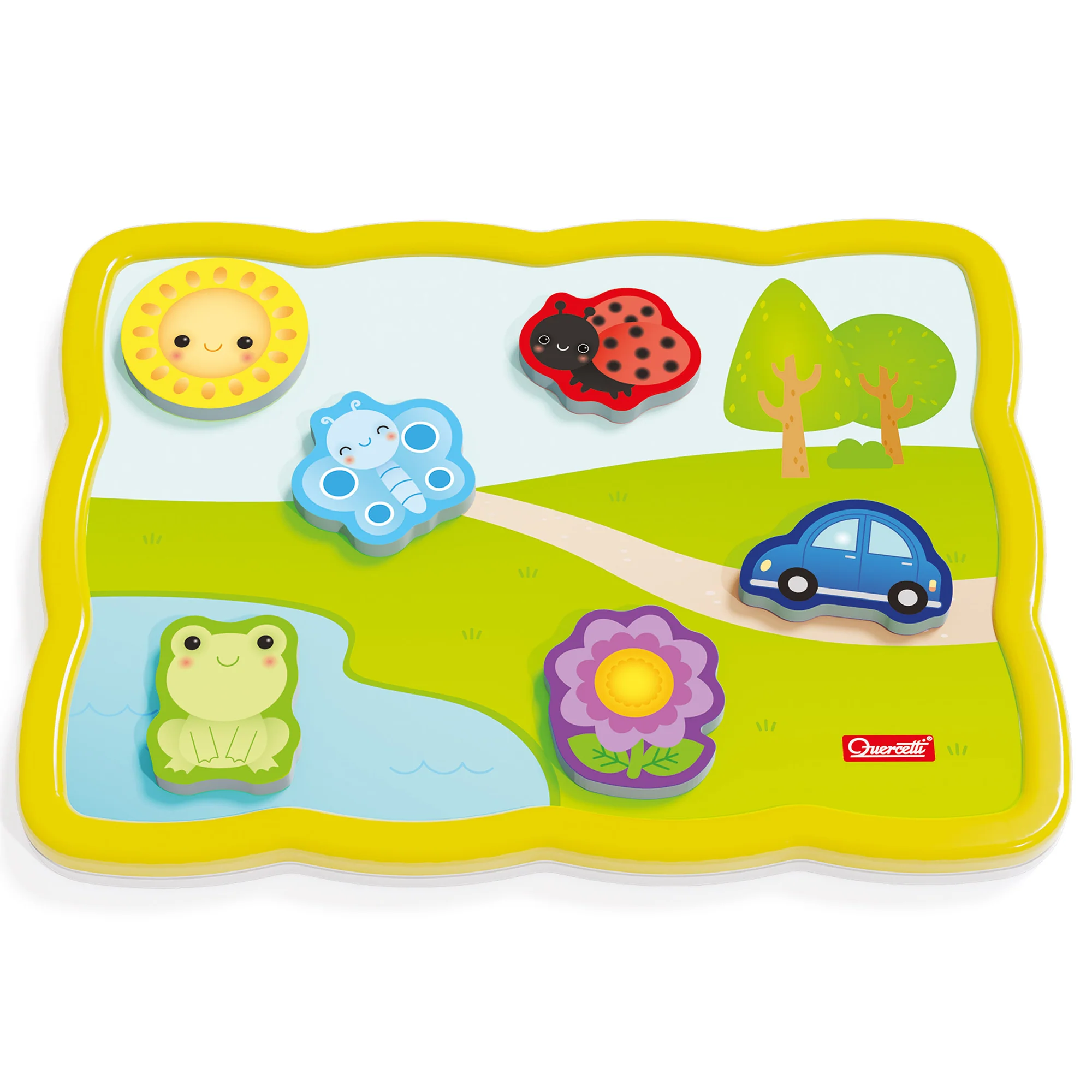 Quercetti Smart Puzzle First Colors 13pc Double-Sided Magnetic Animal & Car - Image 2