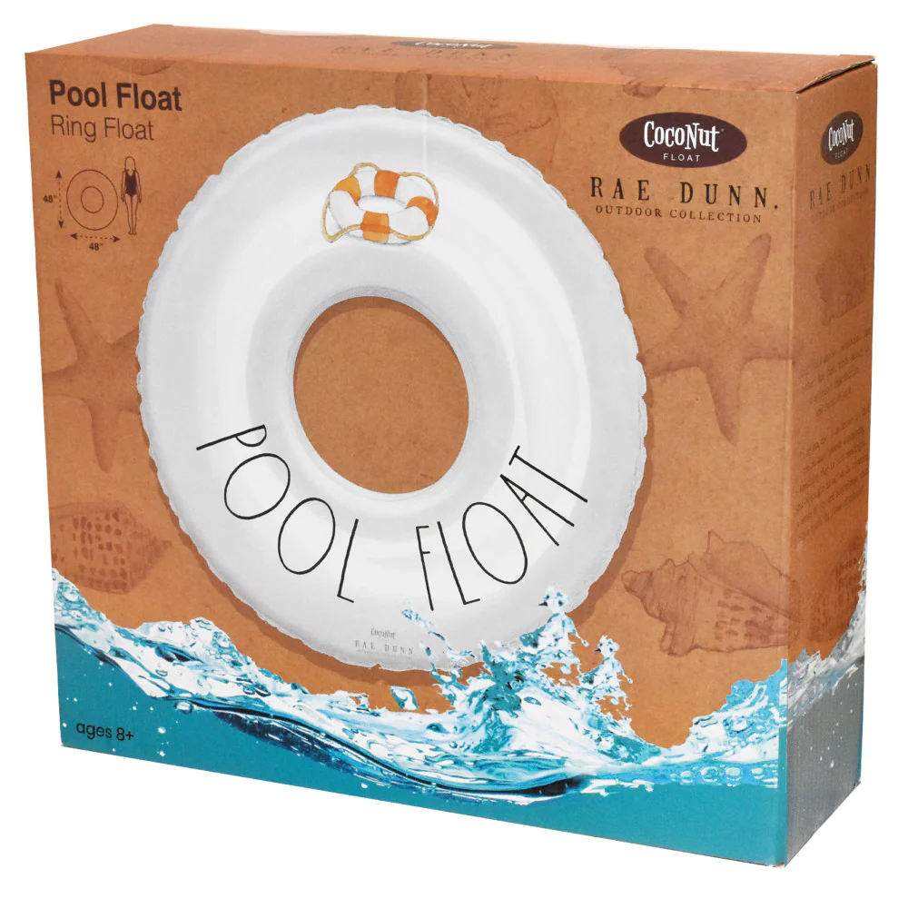Rae Dunn 48" CocoNut Inflatable Pool Ring Float - Durable, Anti-Leak Design - Image 2